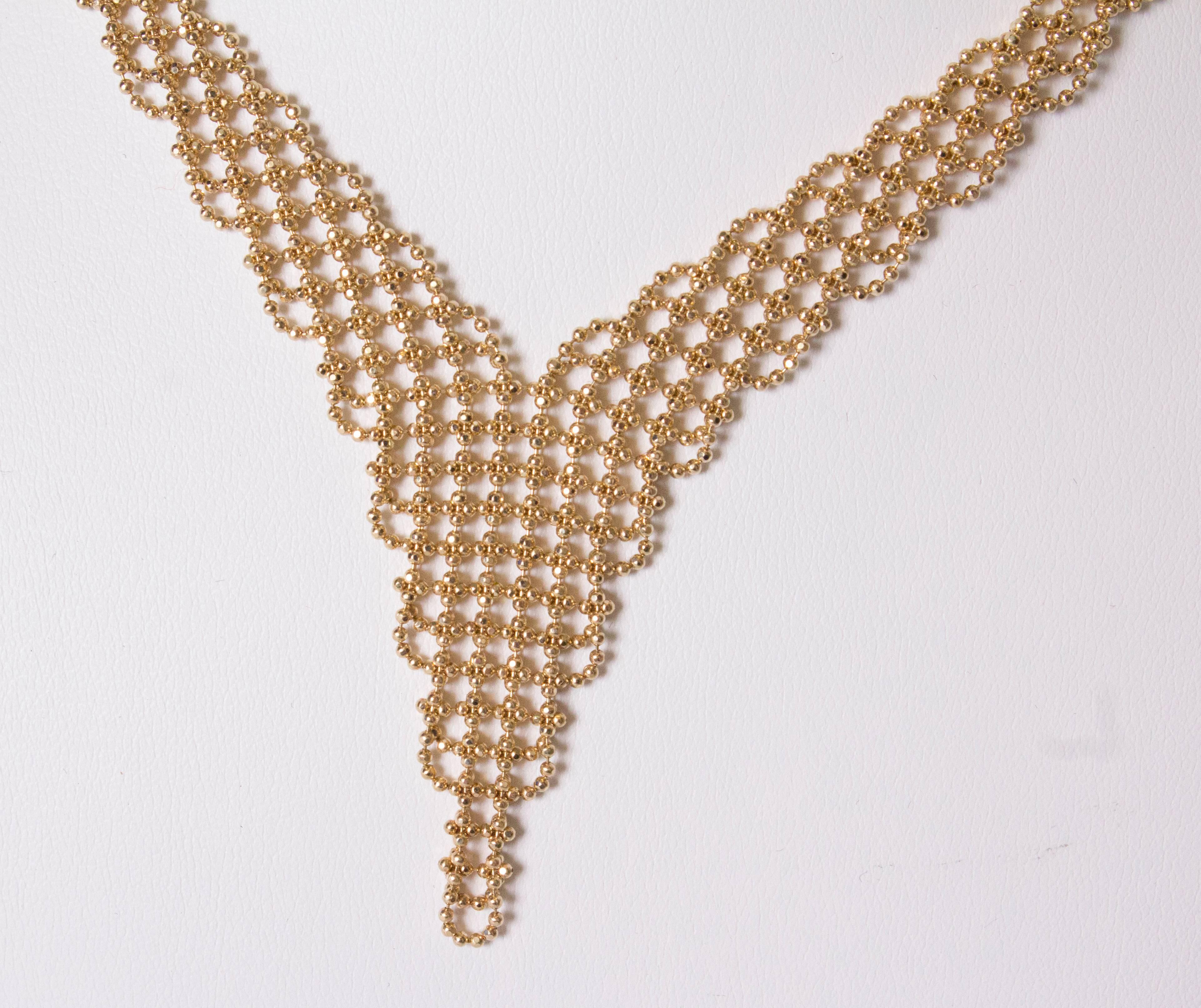 Gold Mesh Necklace In Excellent Condition In London, GB