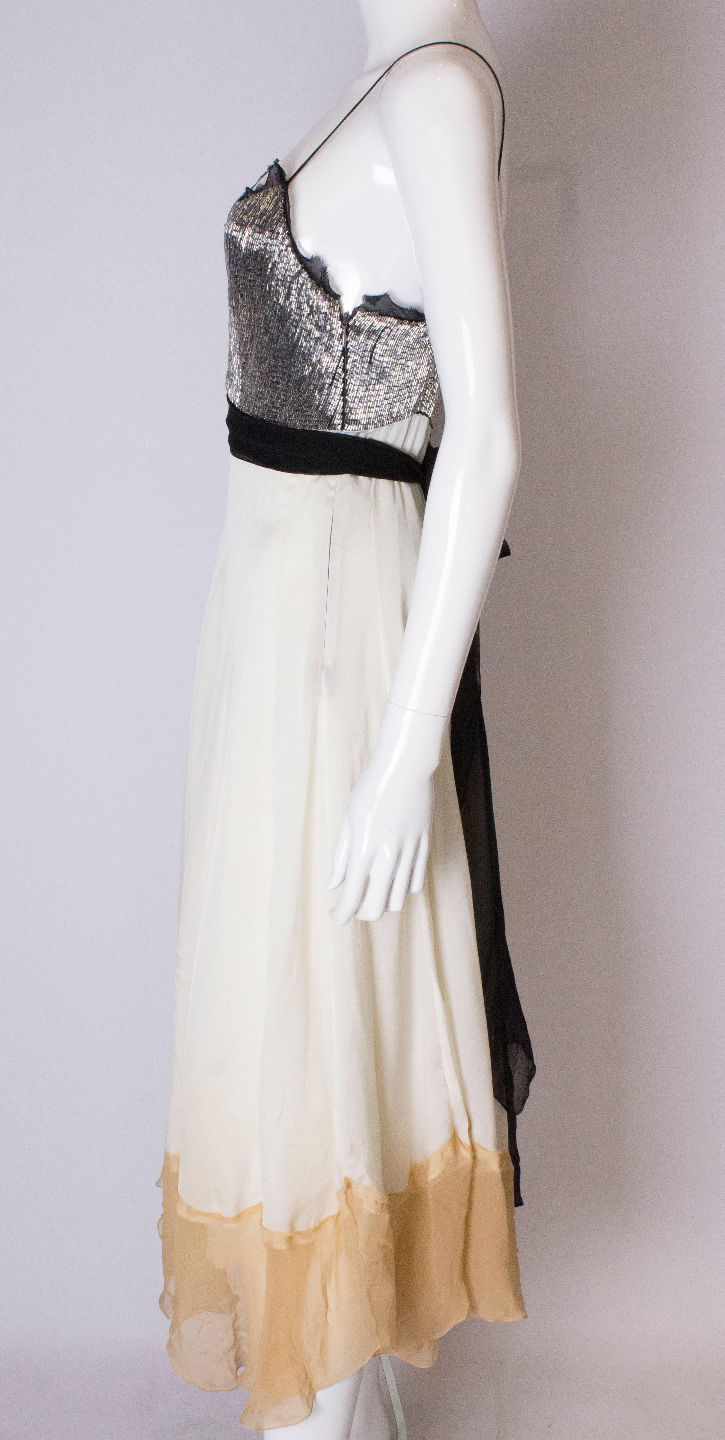 A Vintage 1990s silk chiffon and beaded party dress by Chloe  1