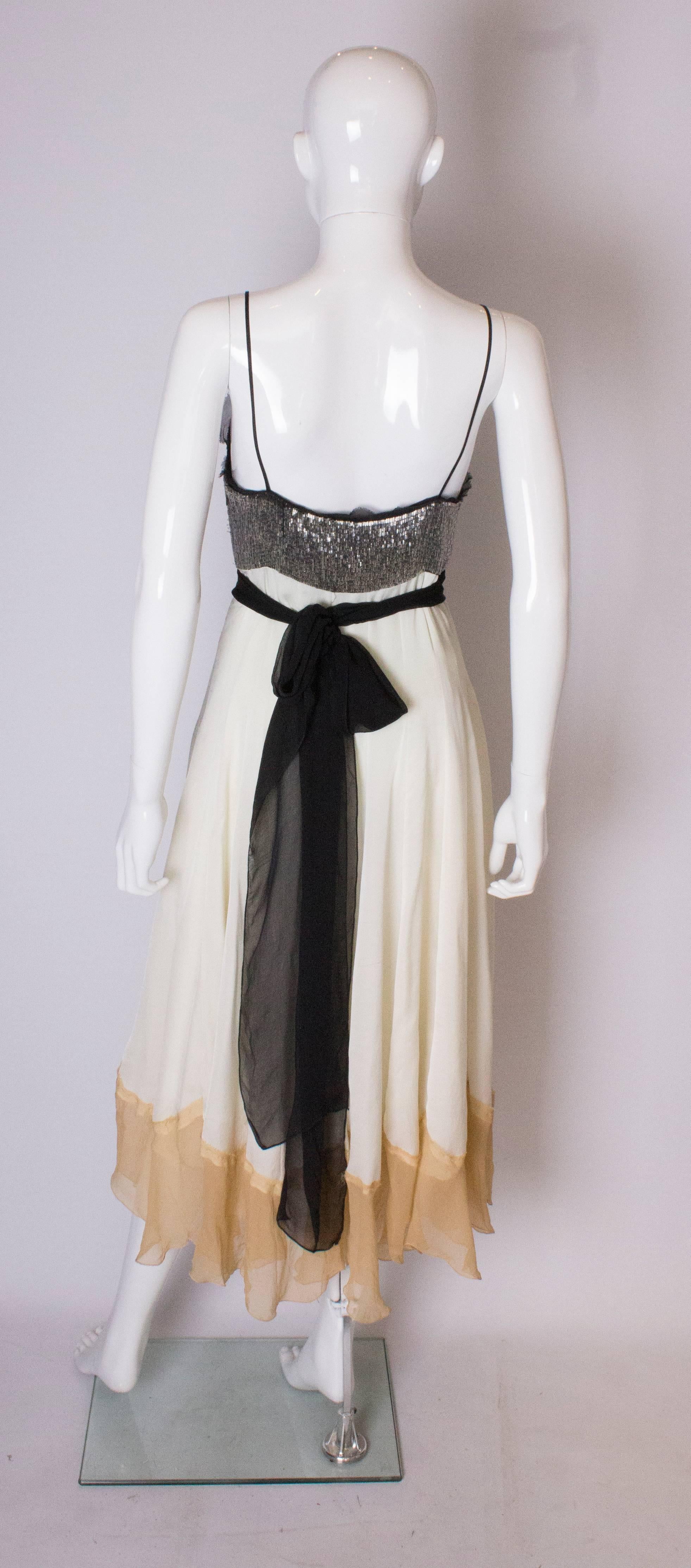 A Vintage 1990s silk chiffon and beaded party dress by Chloe  2