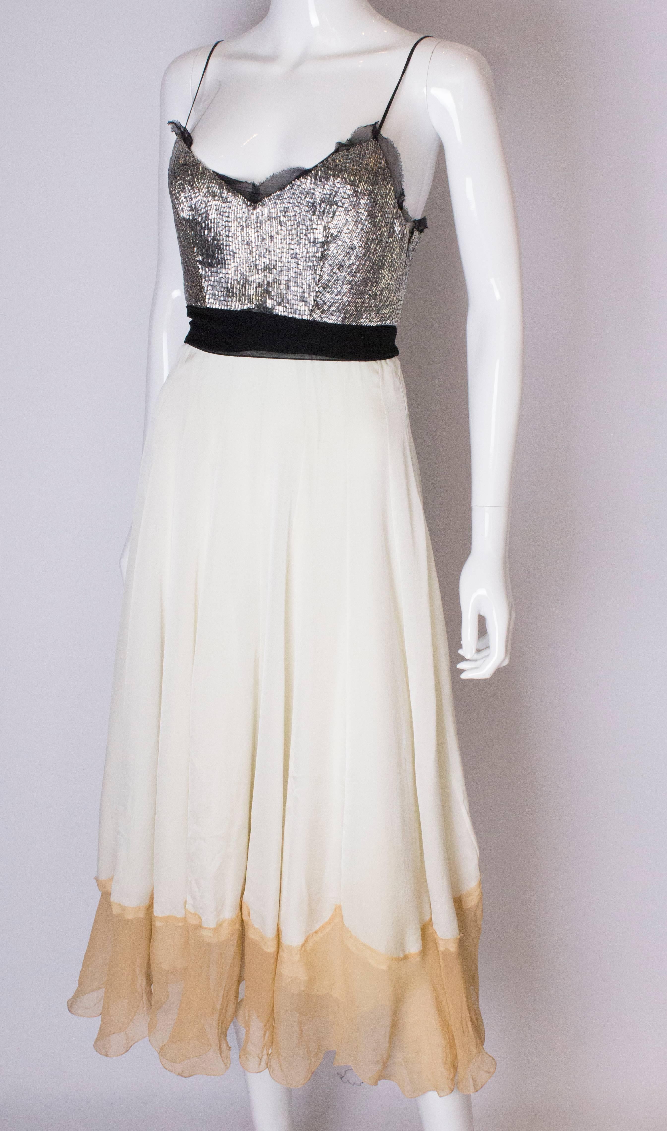 A Vintage 1990s silk chiffon and beaded party dress by Chloe  In Good Condition In London, GB