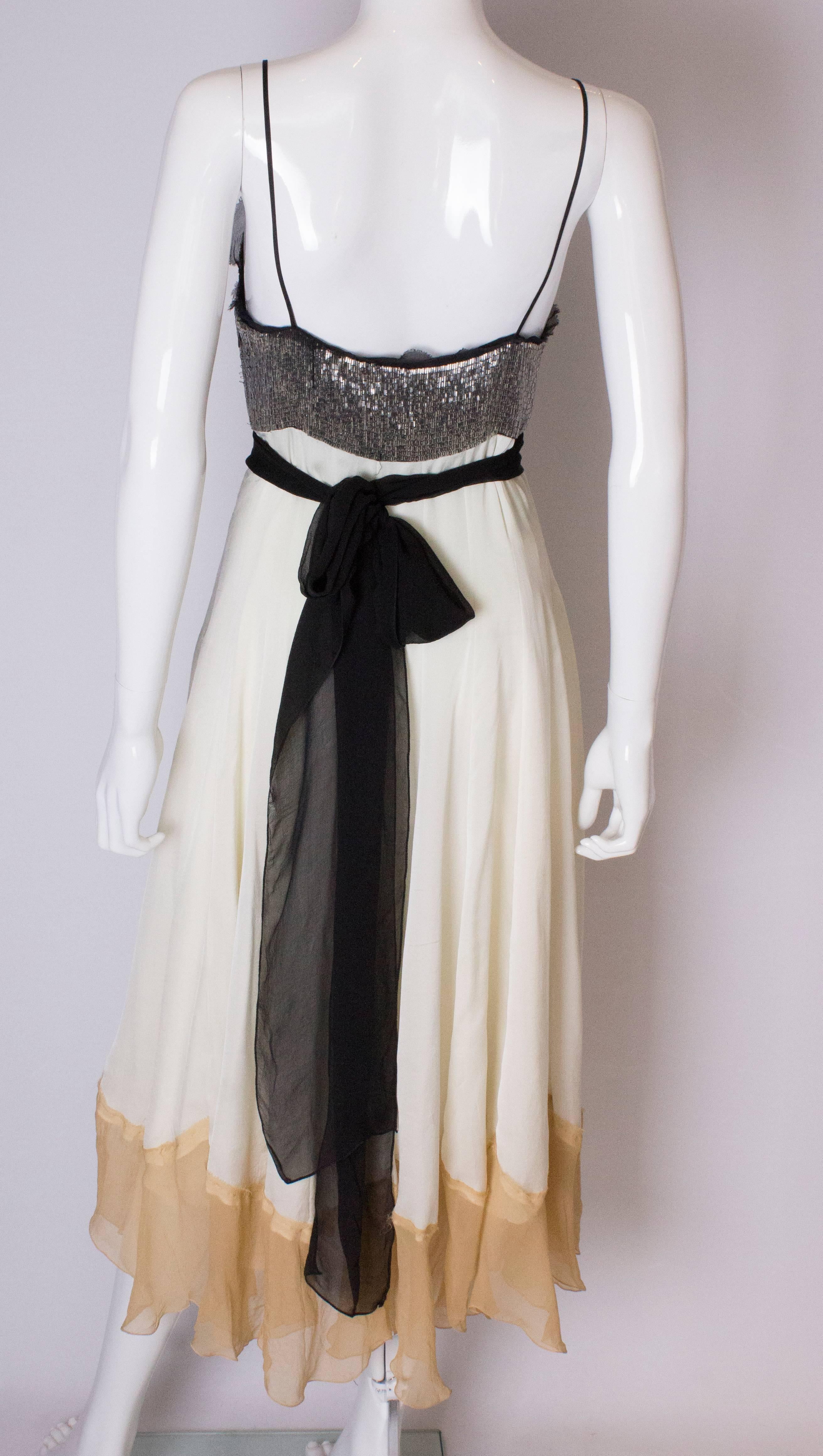 A Vintage 1990s silk chiffon and beaded party dress by Chloe  3