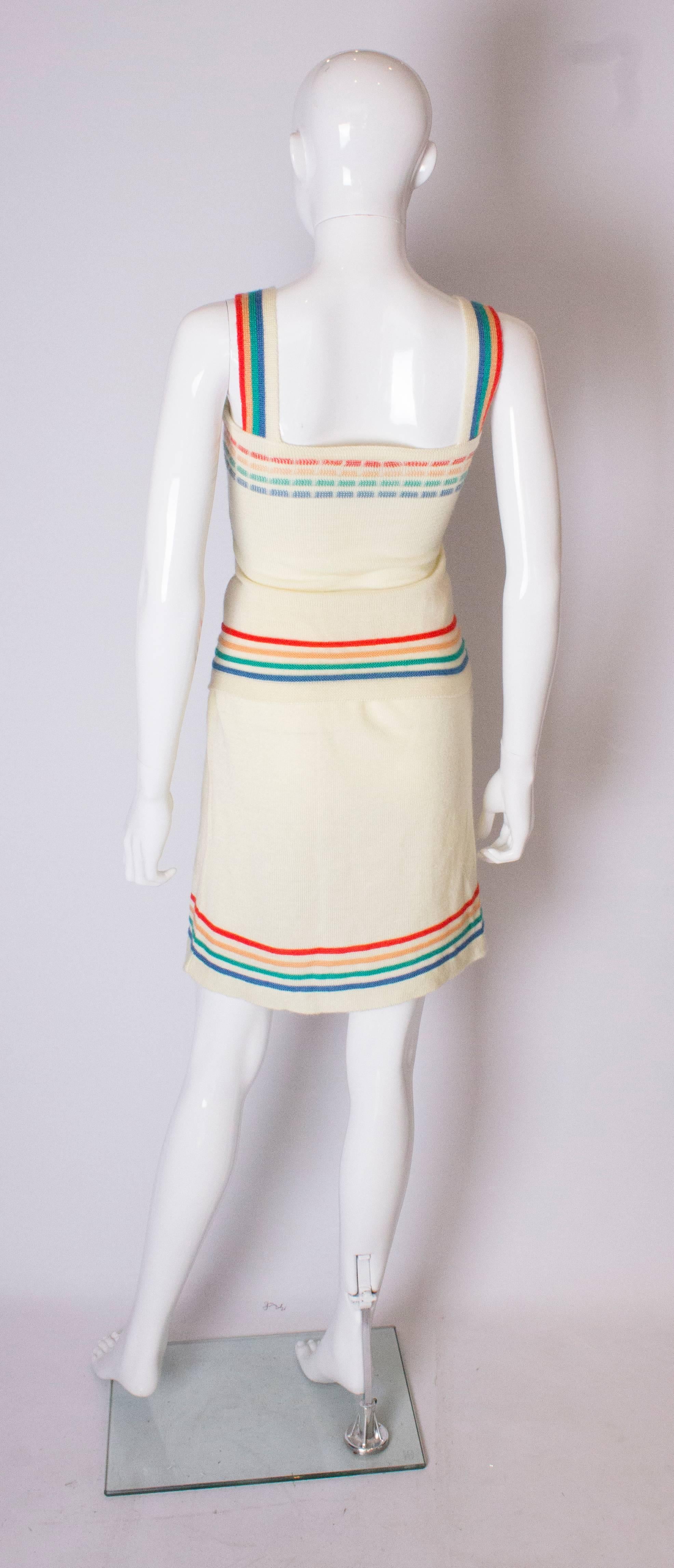  A Vintage 1960s rainbow knitted two piece a skirt and top  2