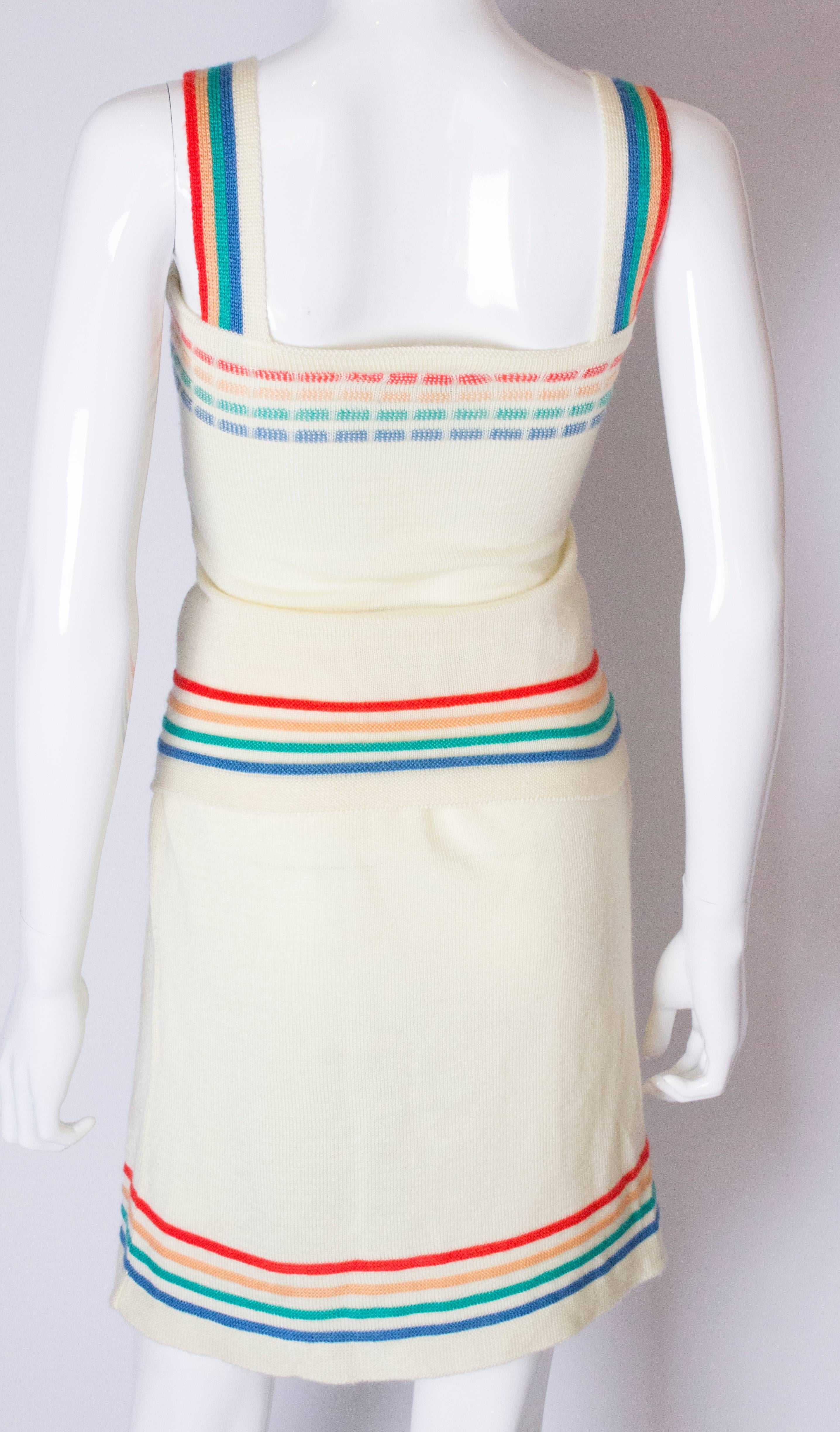  A Vintage 1960s rainbow knitted two piece a skirt and top  3