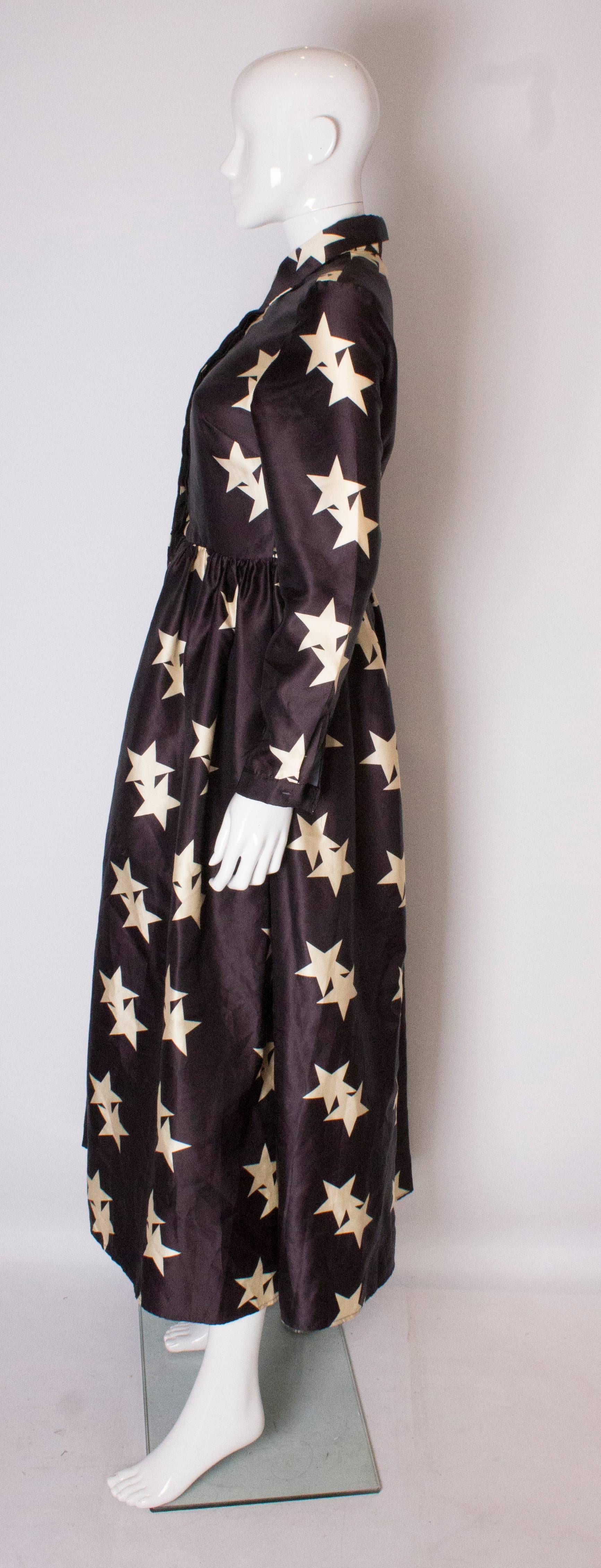 Women's Vintage Star Print Shirt Dress