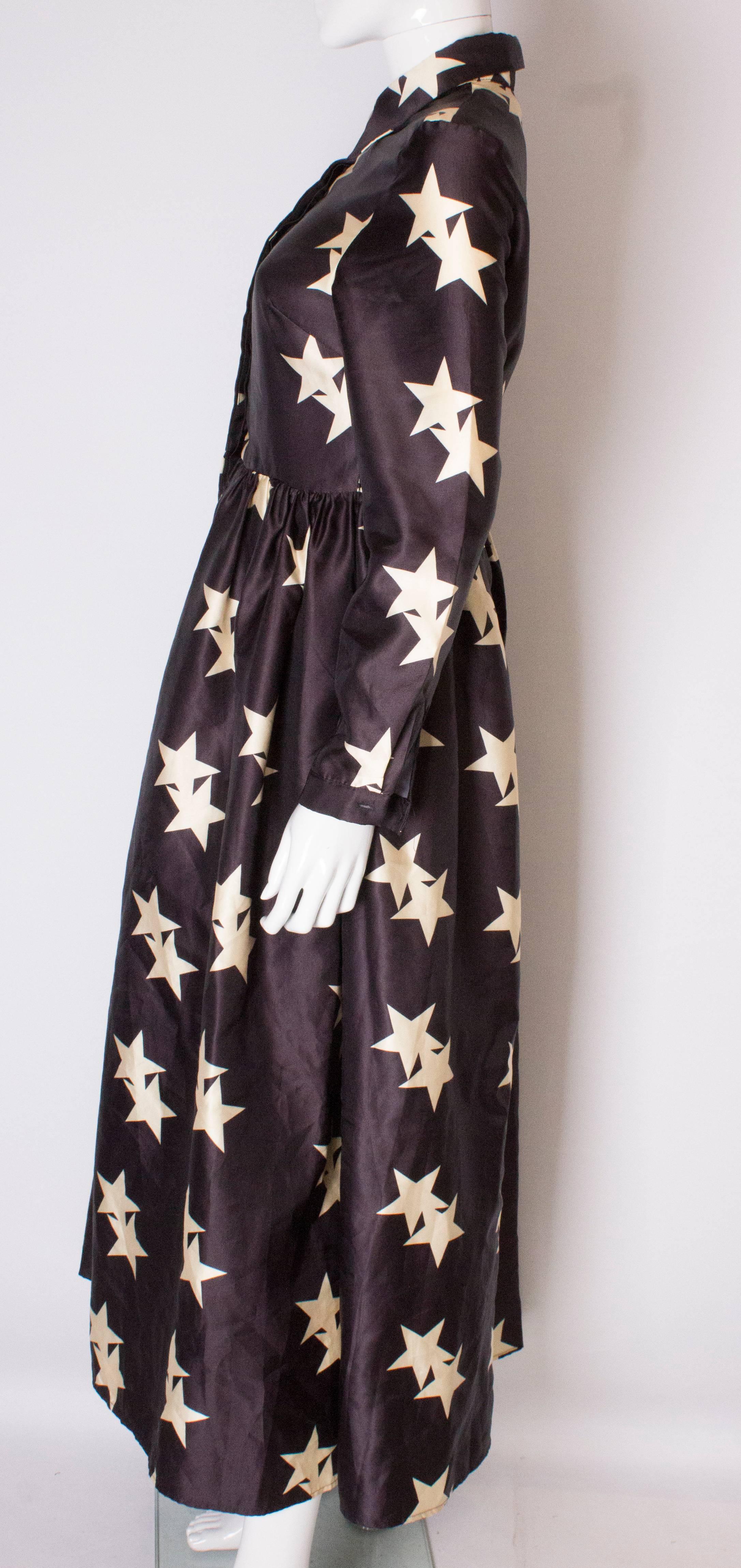 Vintage Star Print Shirt Dress 1