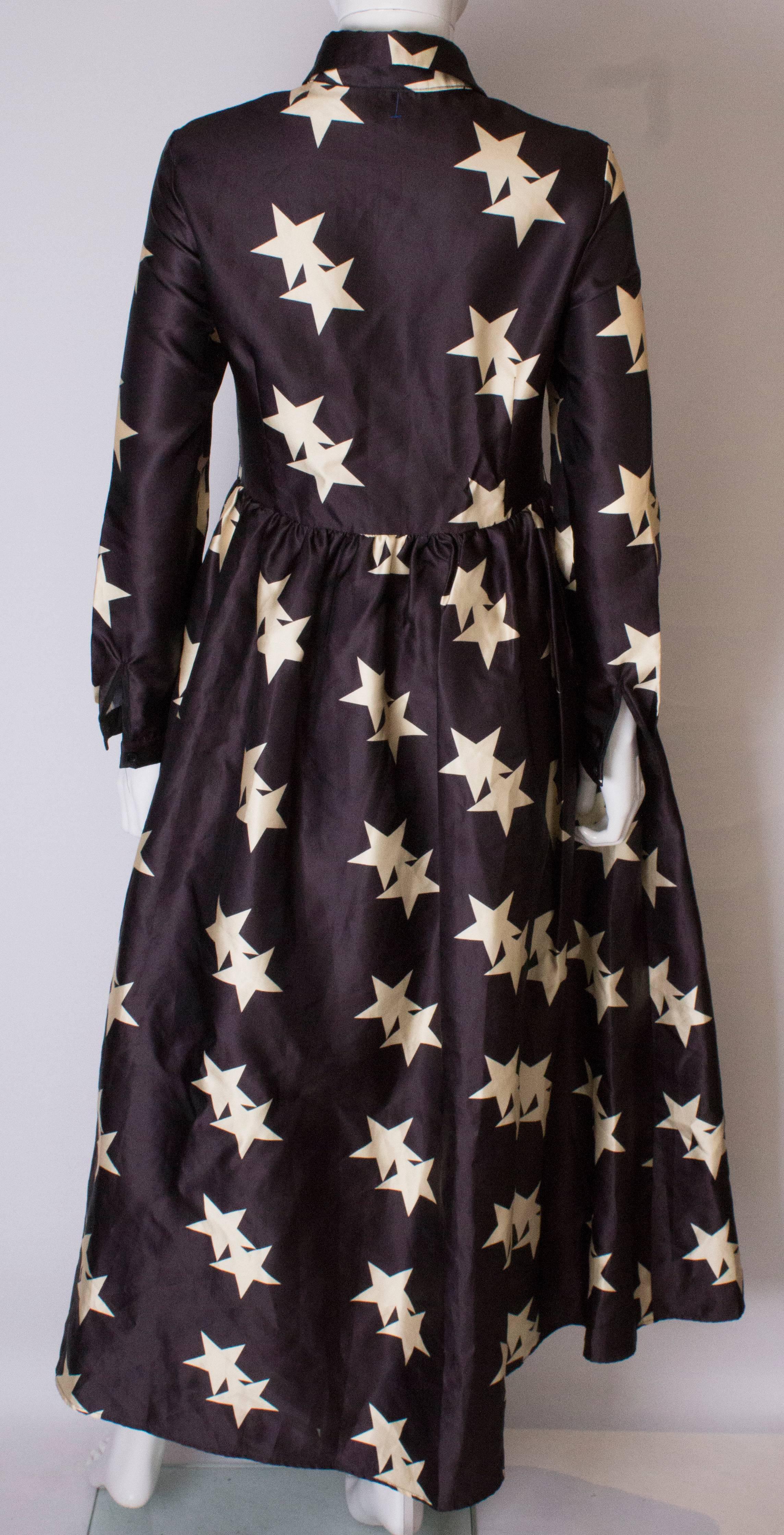 Vintage Star Print Shirt Dress 3