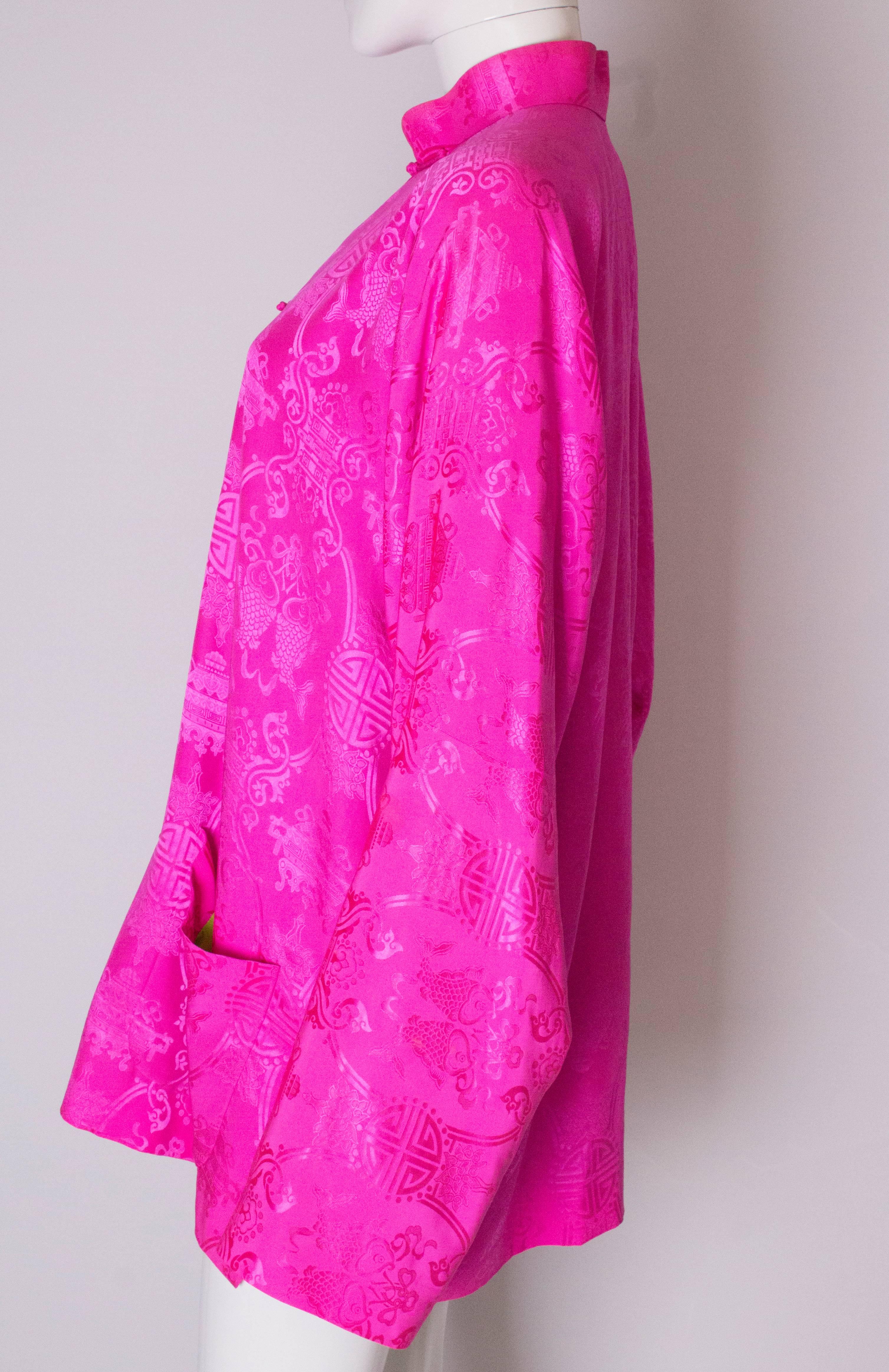 A vintage vibrant Pink Silk jacket by Shanghai Tang  1