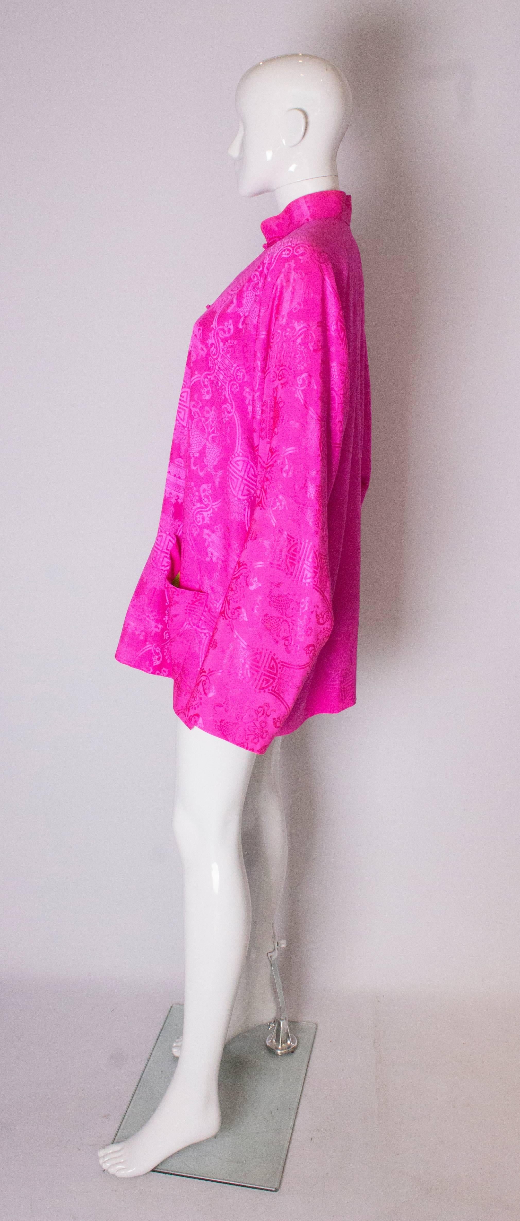 Women's A vintage vibrant Pink Silk jacket by Shanghai Tang 