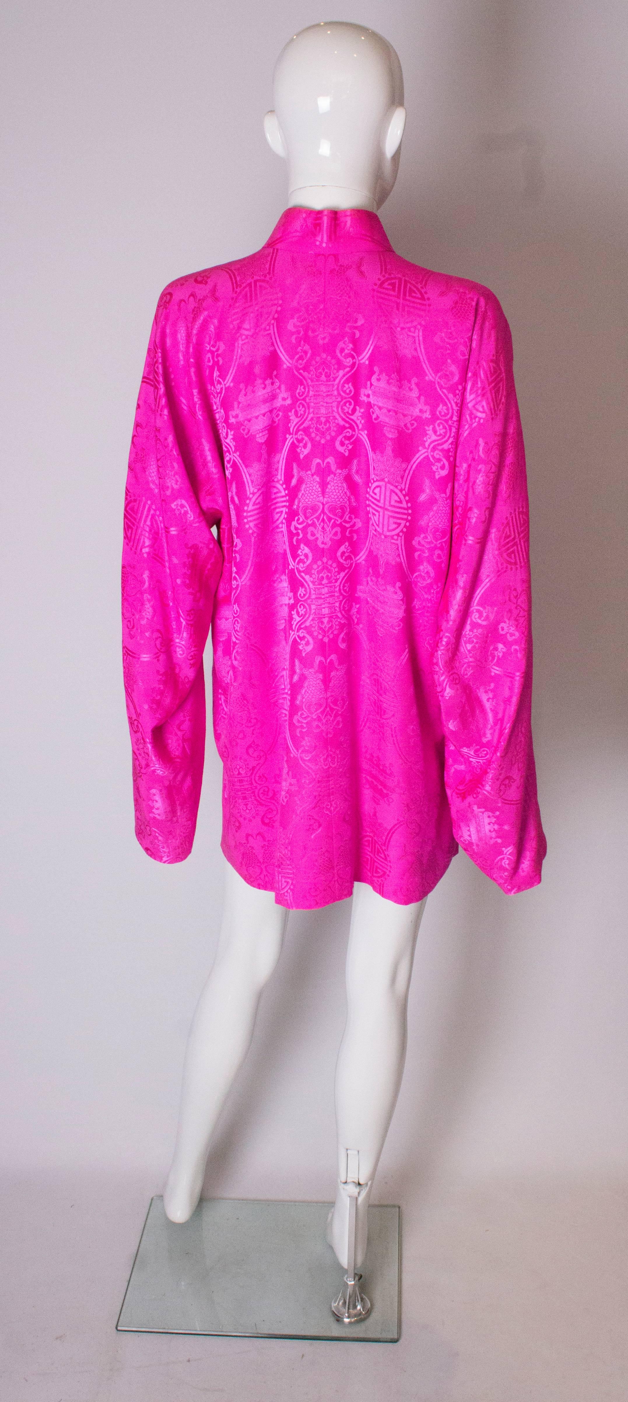 A vintage vibrant Pink Silk jacket by Shanghai Tang  2