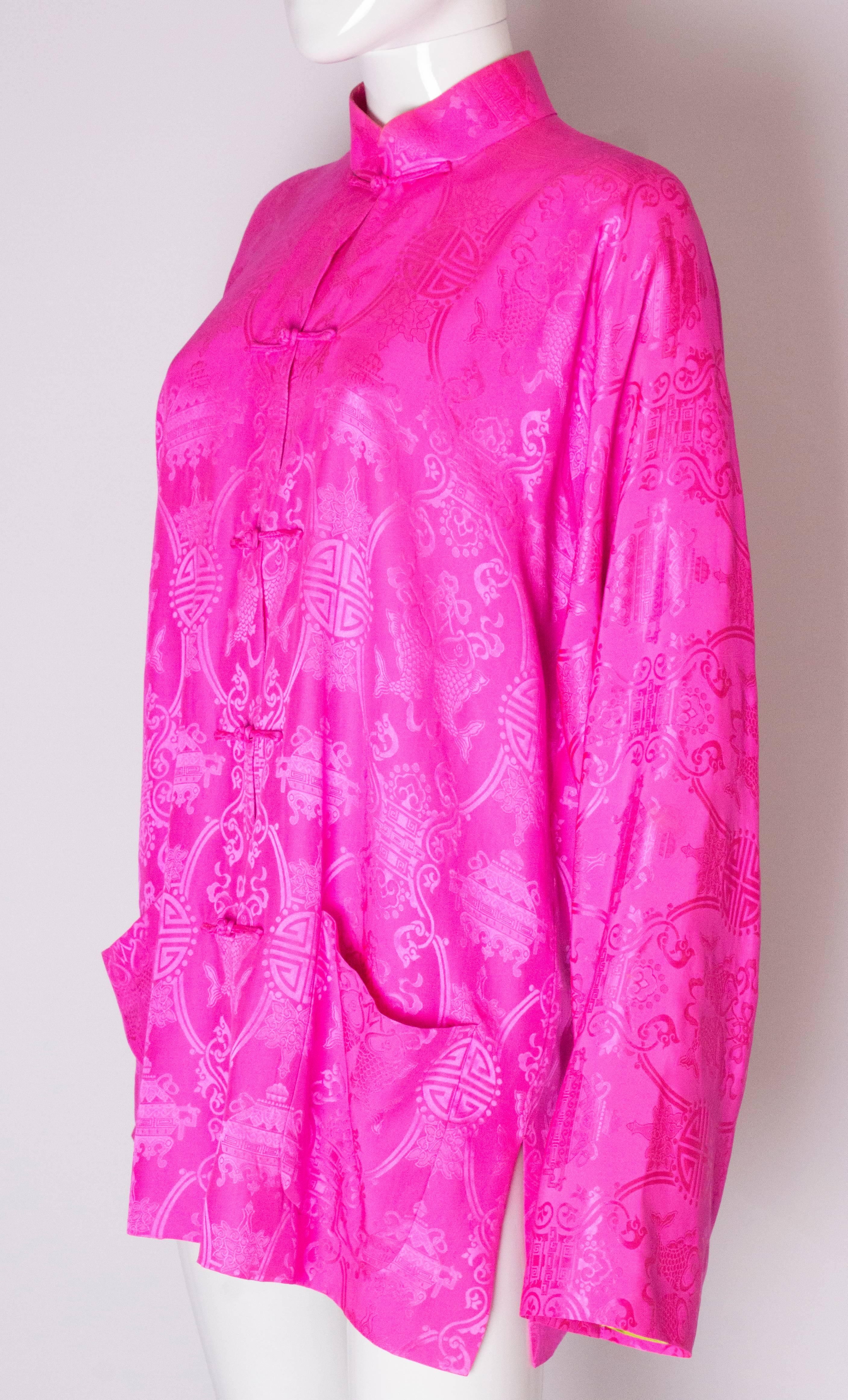 A vintage vibrant Pink Silk jacket by Shanghai Tang  In Good Condition In London, GB