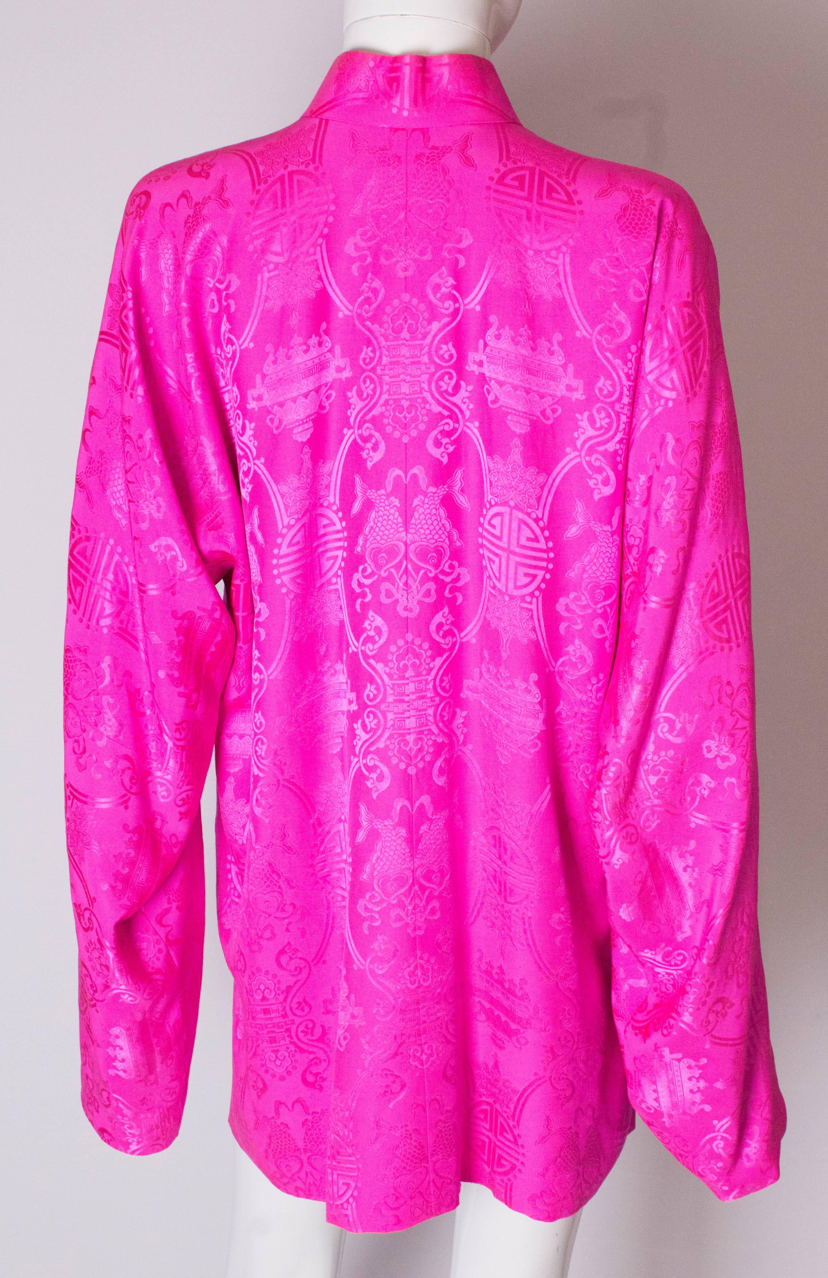 A vintage vibrant Pink Silk jacket by Shanghai Tang  3