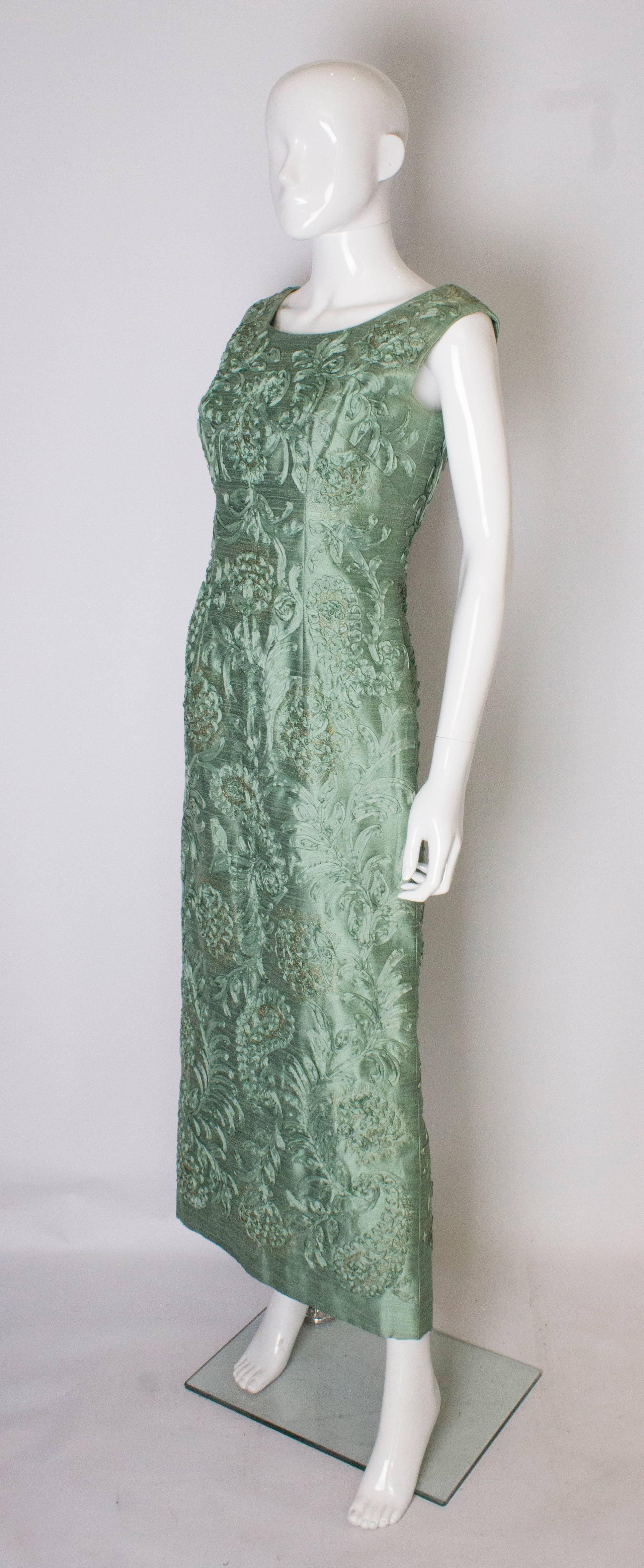 sage green formal dress