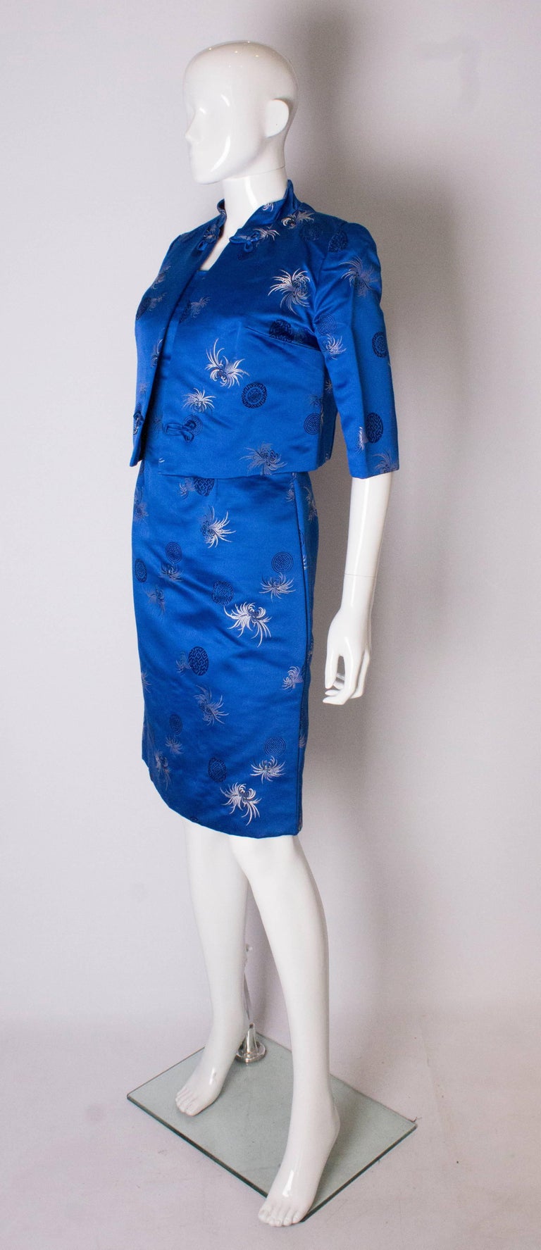 A Vintage 1960s chic two piece dress and jacket in a Royal Blue For ...