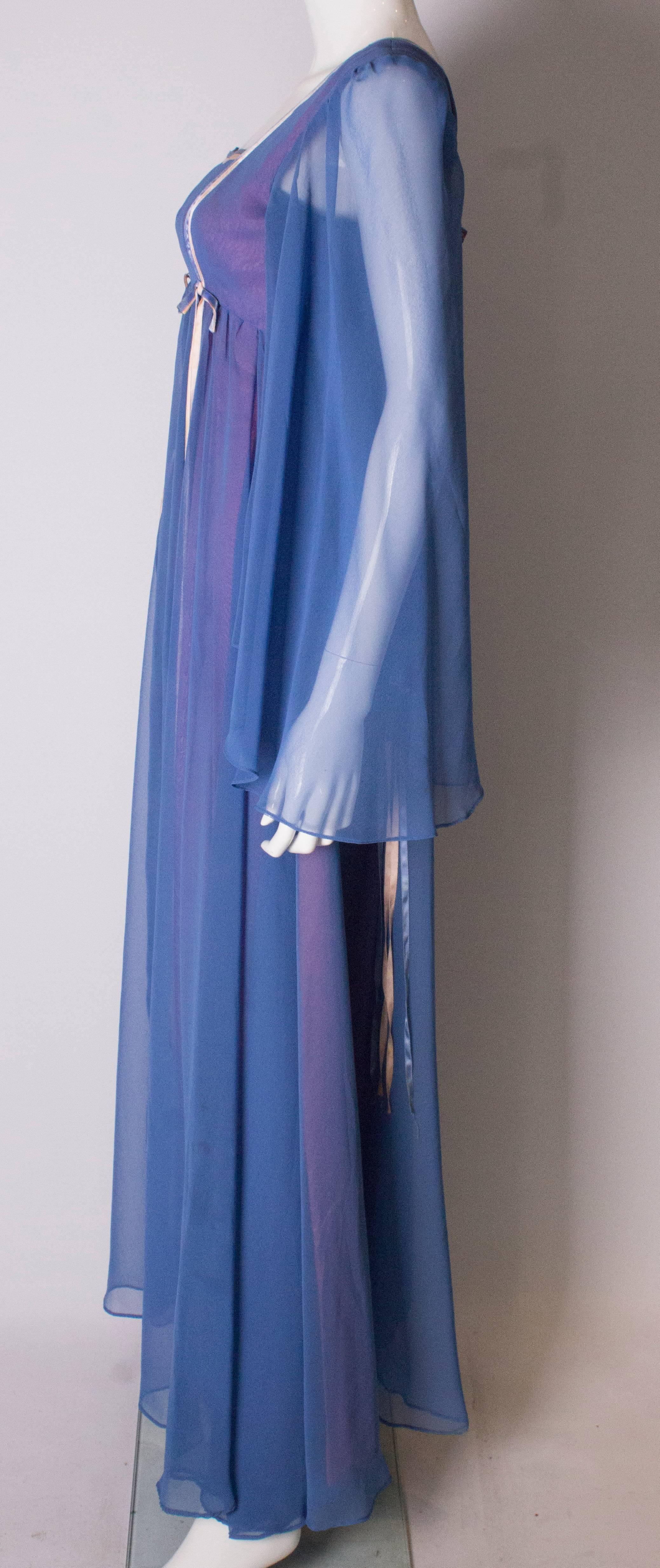 Blue A Vintage 1970s lilac layered long summer festival dress 'California' 