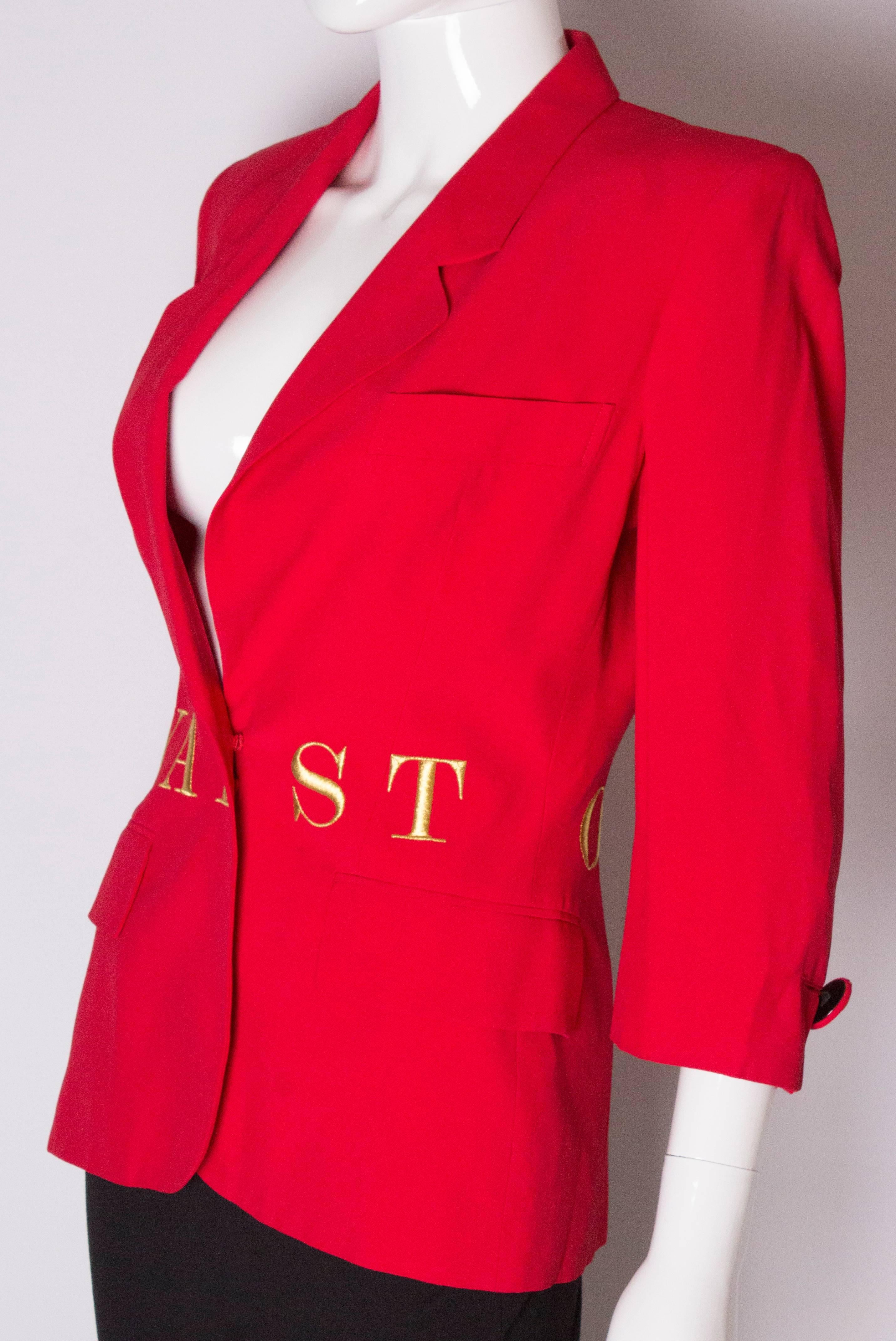 Vintage Moschino Couture Jacket  In Good Condition In London, GB