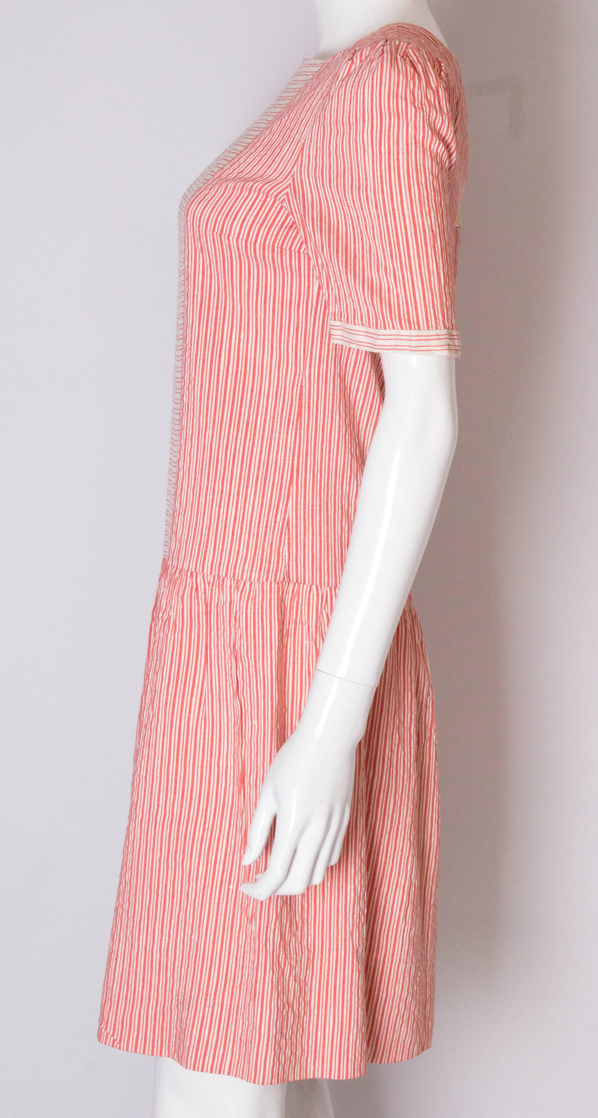 A Vintage 1990s stripe cotton summer day dress by Gina Fratini  For Sale 1