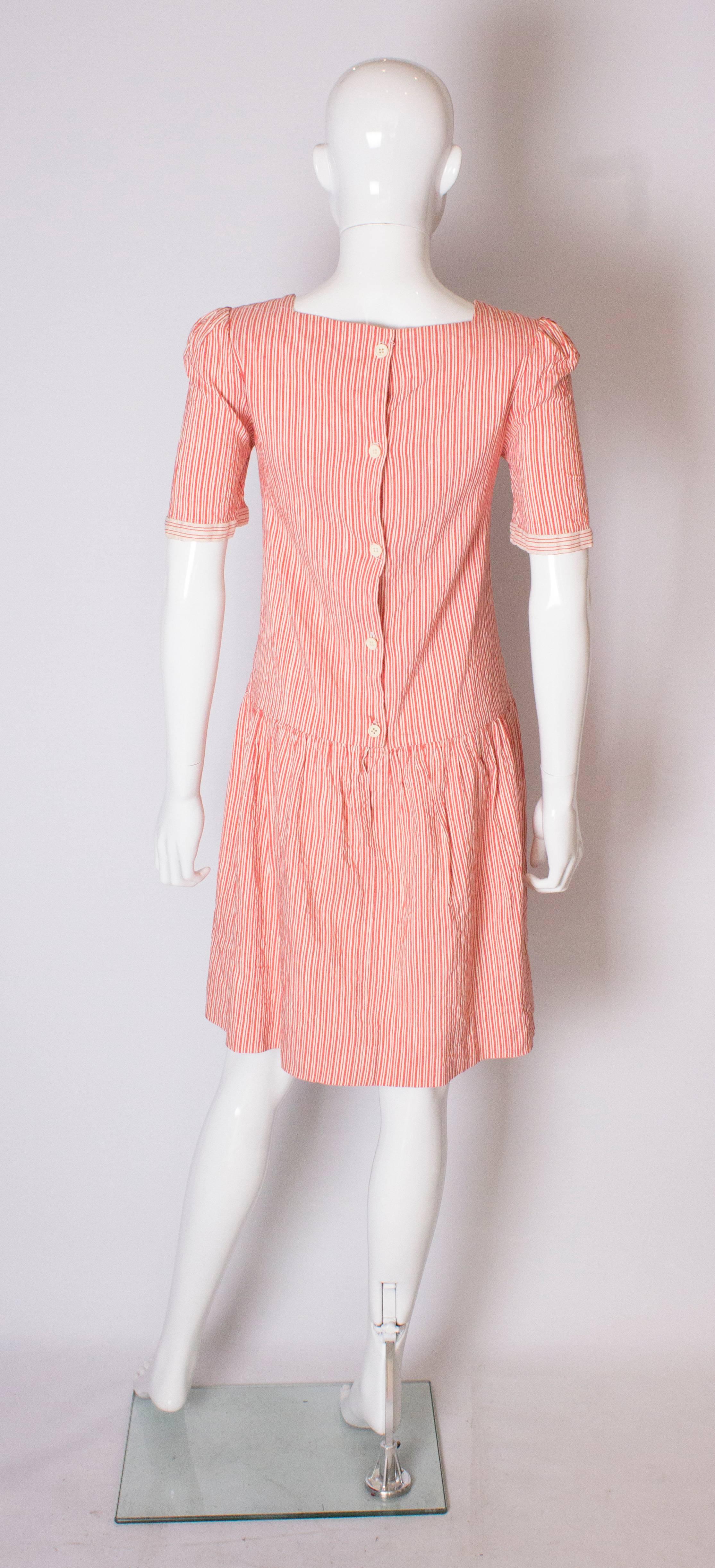 A Vintage 1990s stripe cotton summer day dress by Gina Fratini  For Sale 2