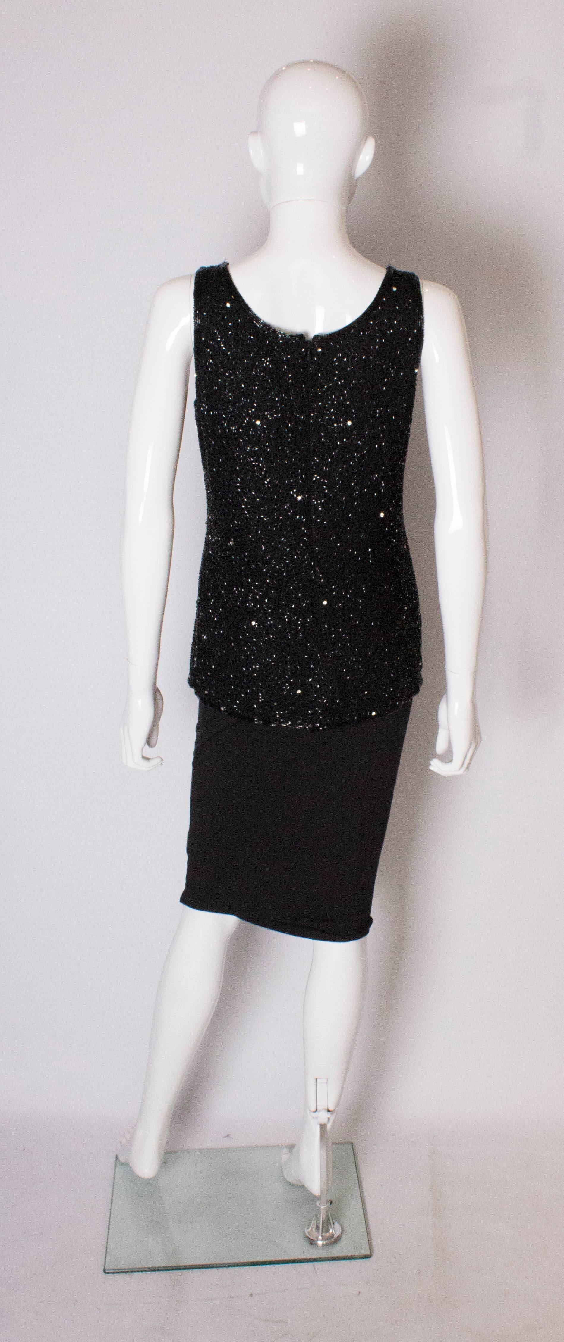 A Vintage 1980s black beaded evening top by Tomasz Starewski For Sale 2