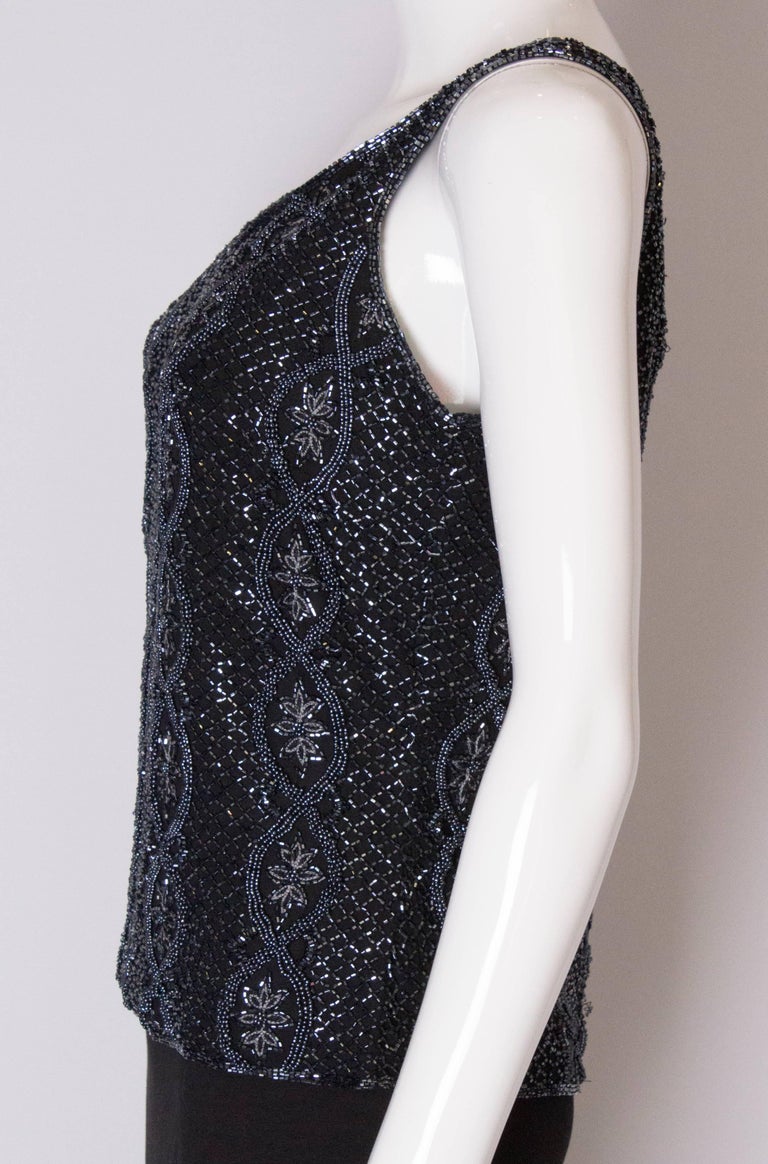 A Vintage 1980s black Beaded Evening Top by Adrianna Papelle For Sale ...