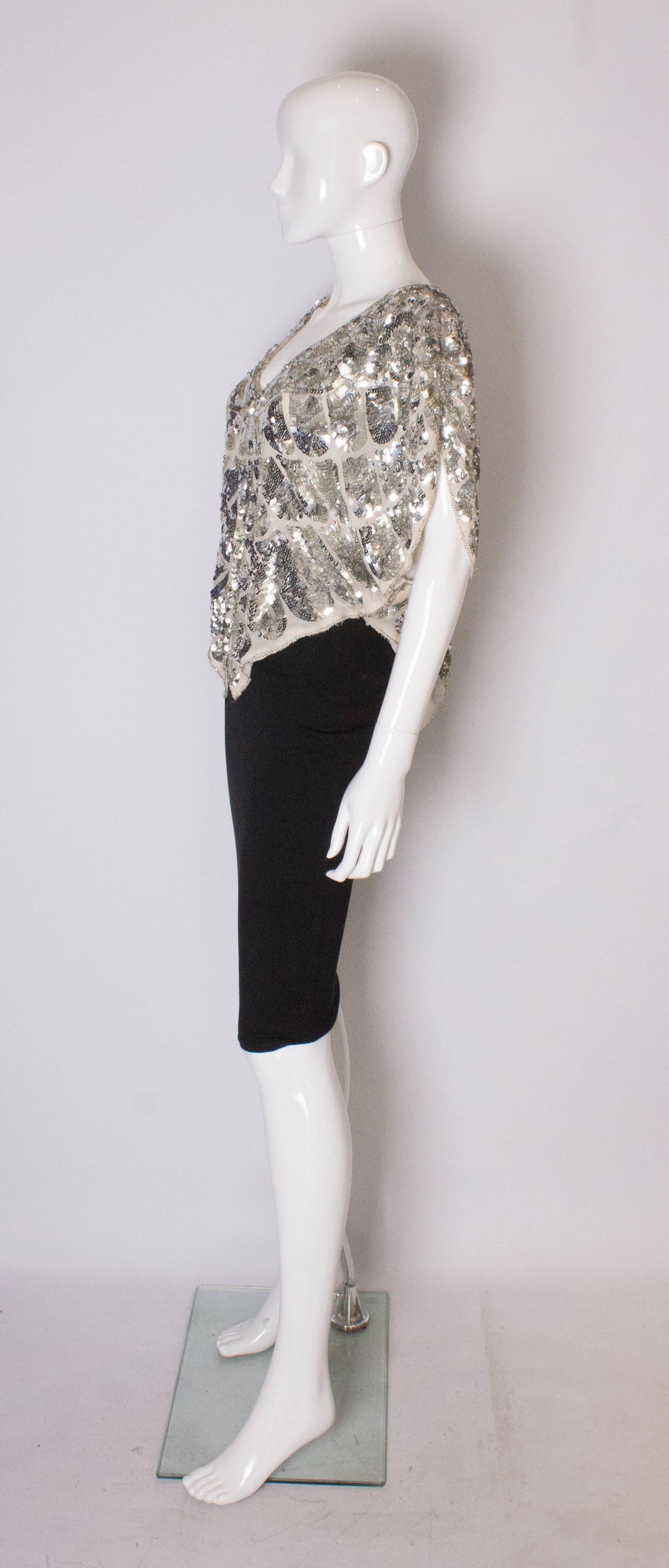 vintage sequin butterfly top