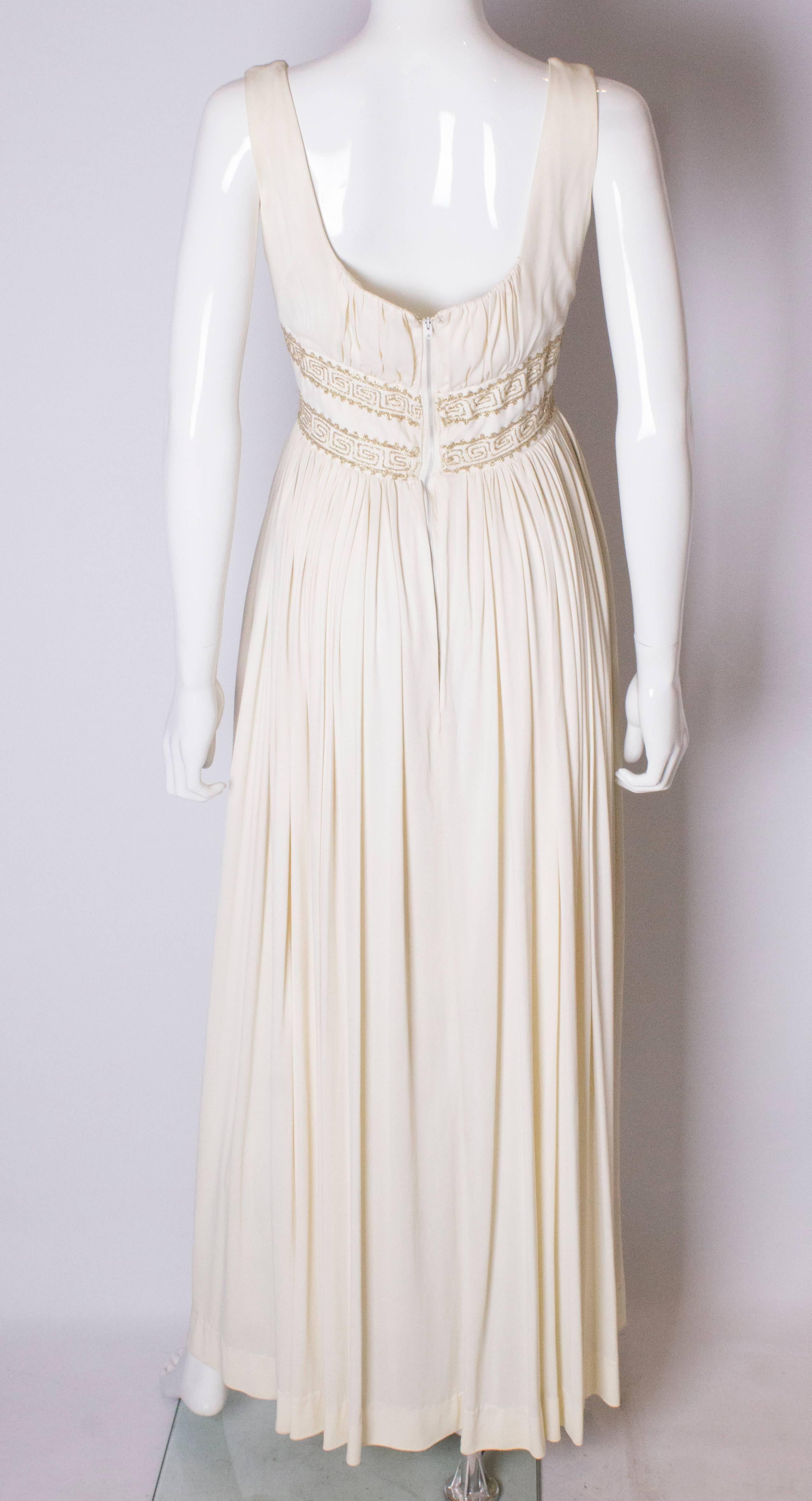 Women's A Vintage 1970s white Grecian Style evening Gown