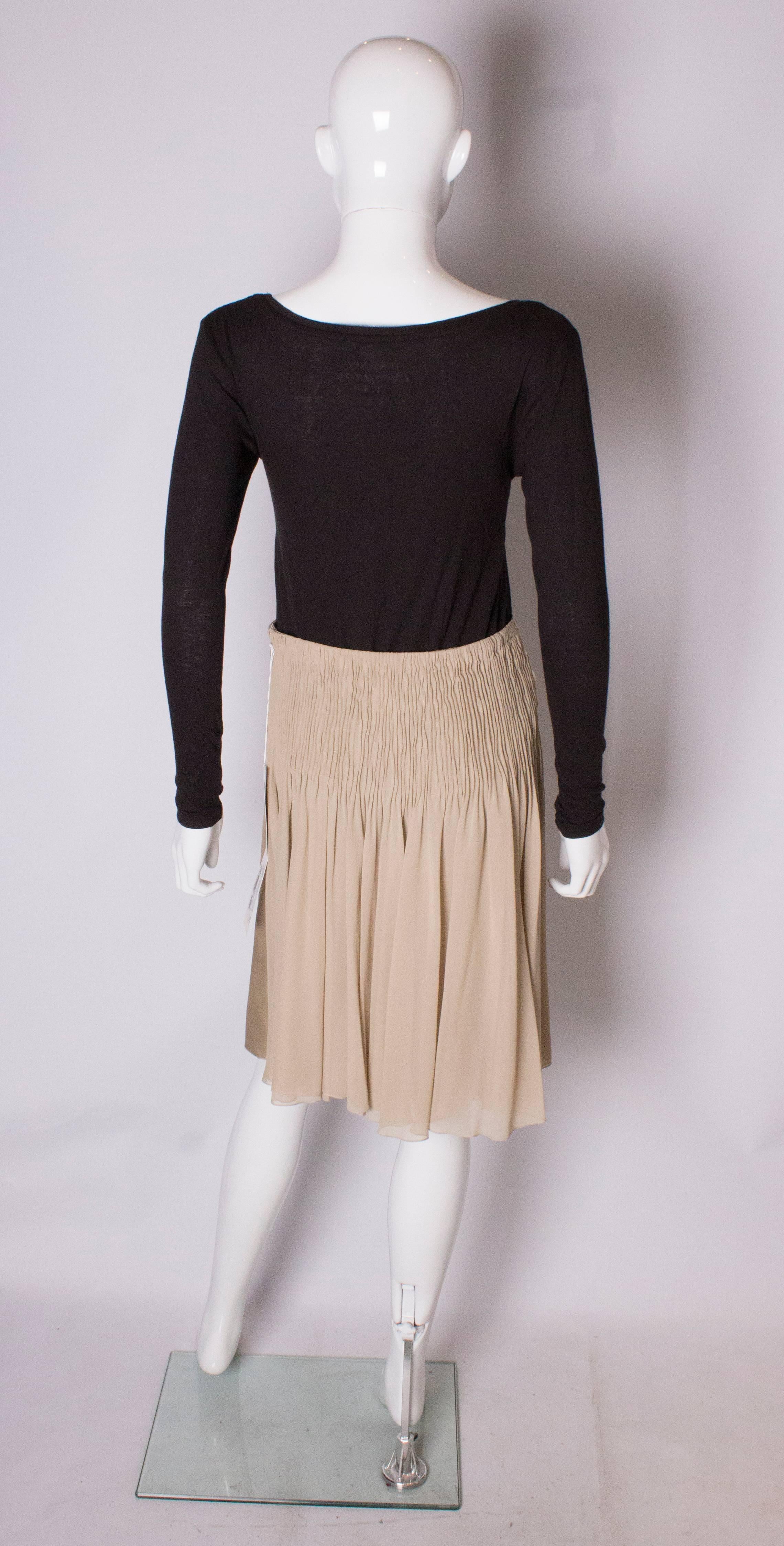 Beige A Vintage cream Silk evening Skirt by Valentino