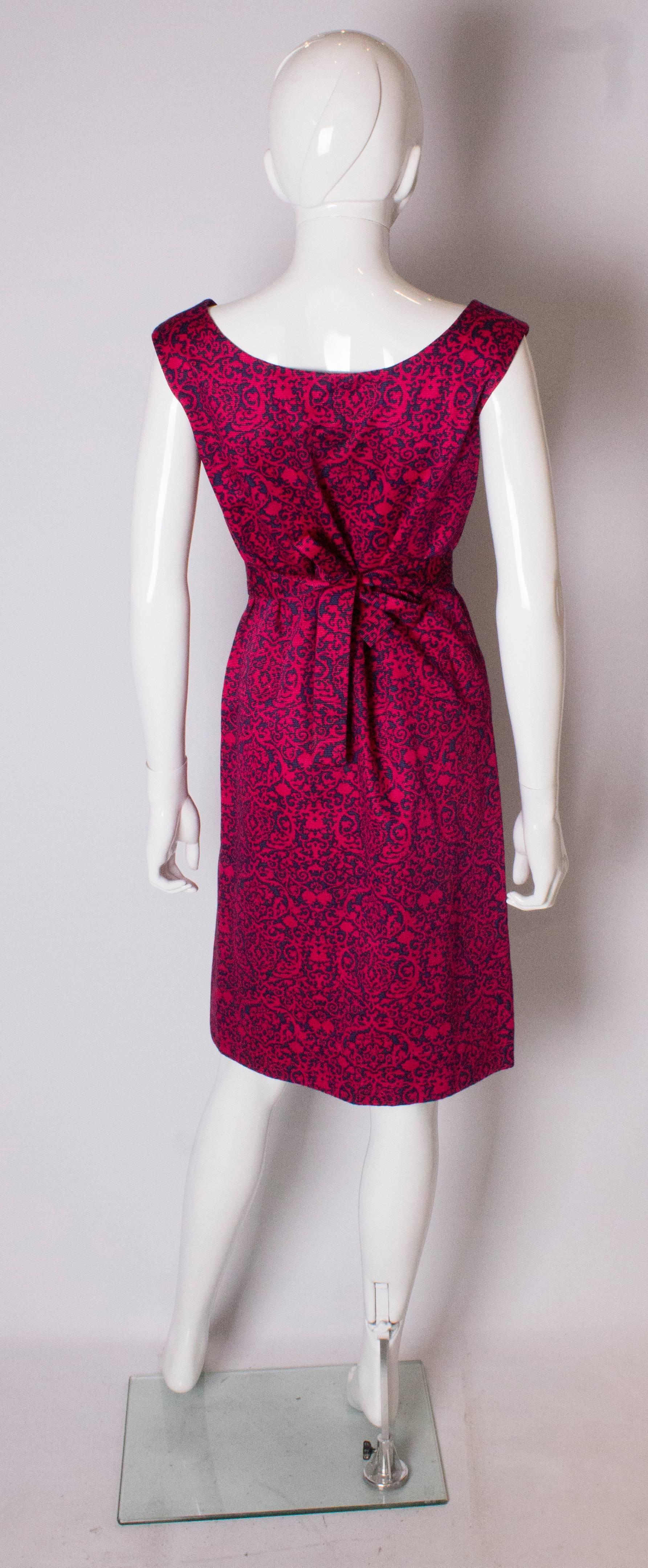 A Vintage 1960s Cresta Couture Dress In Good Condition For Sale In London, GB