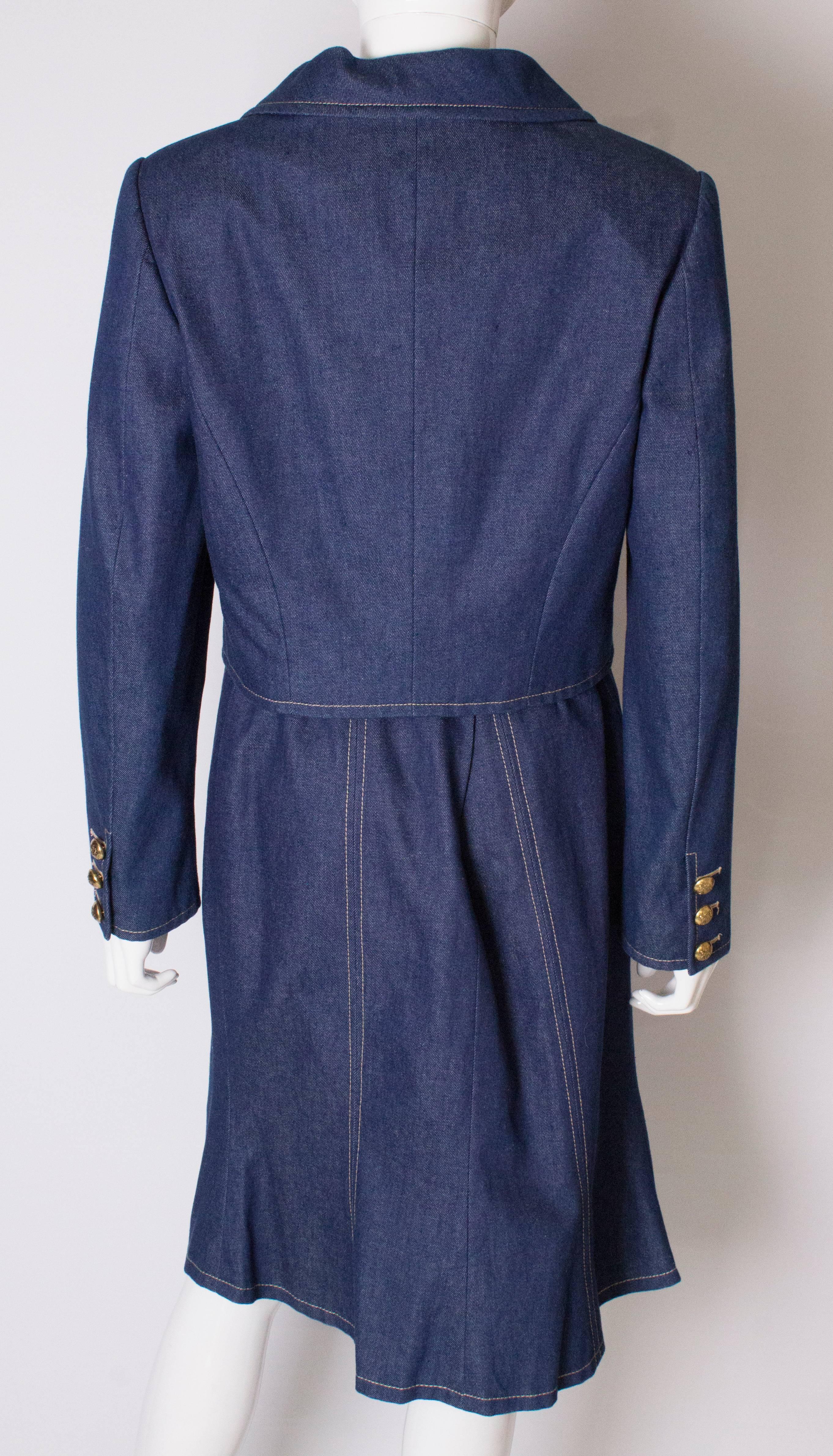 Costume deux pièces vintage Donald Campbell en denim avec jupe et veste (années 1980) en vente 3