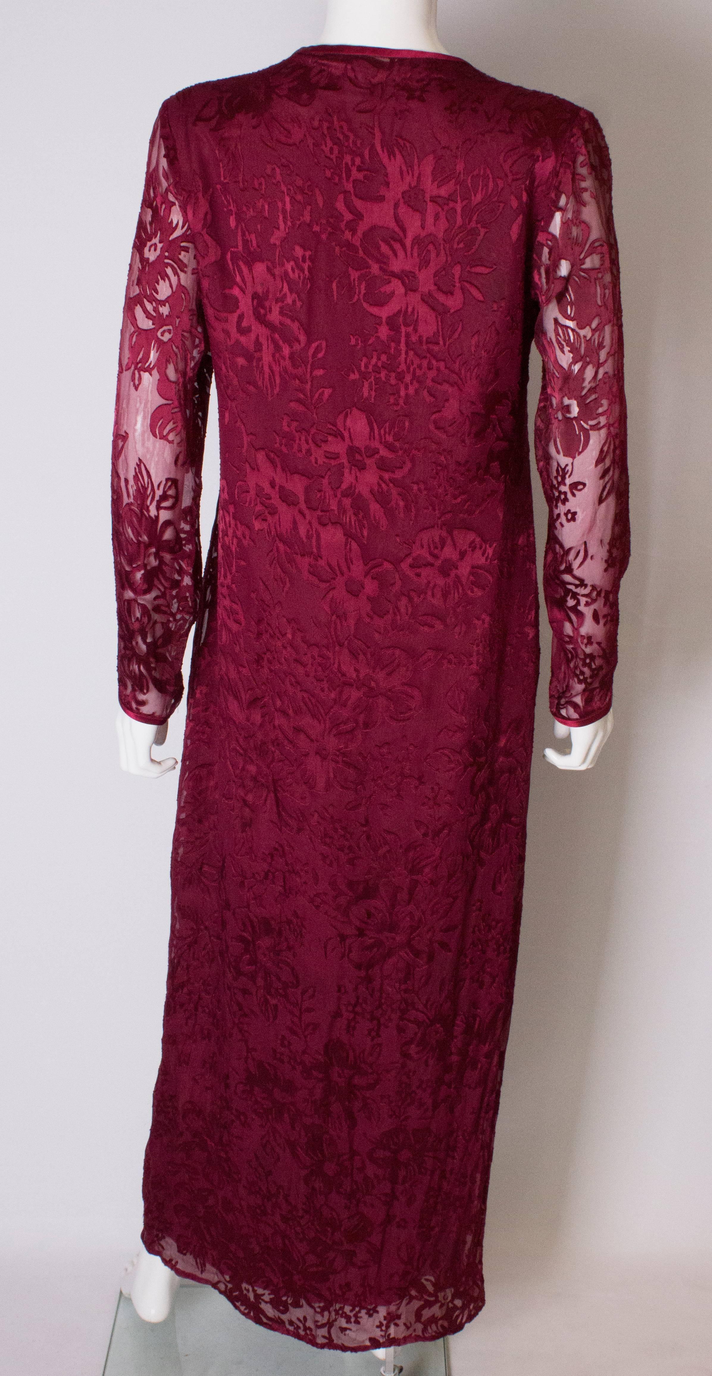 Women's A Vintage devore Kaftan / Dress by Sara Sturgeon. For Sale