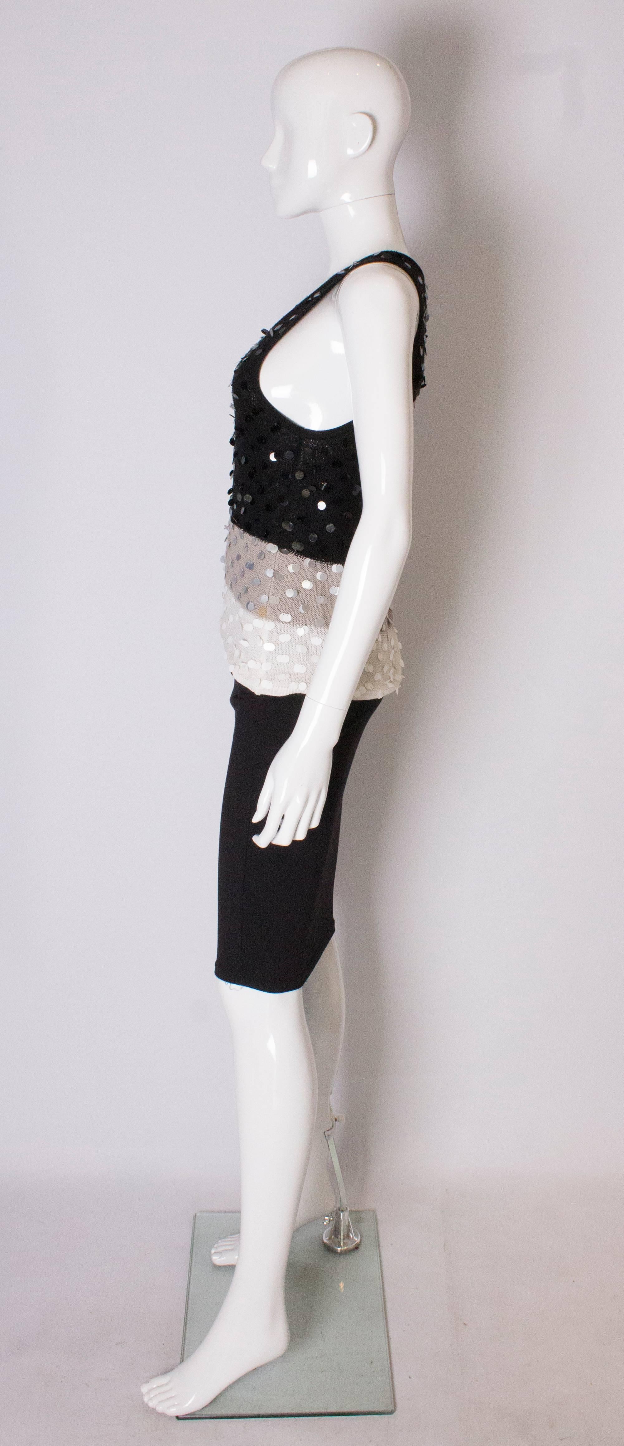 Women's or Men's A 1990s Vintage Sonia Rykiel knitted and Beaded Tank Top For Sale