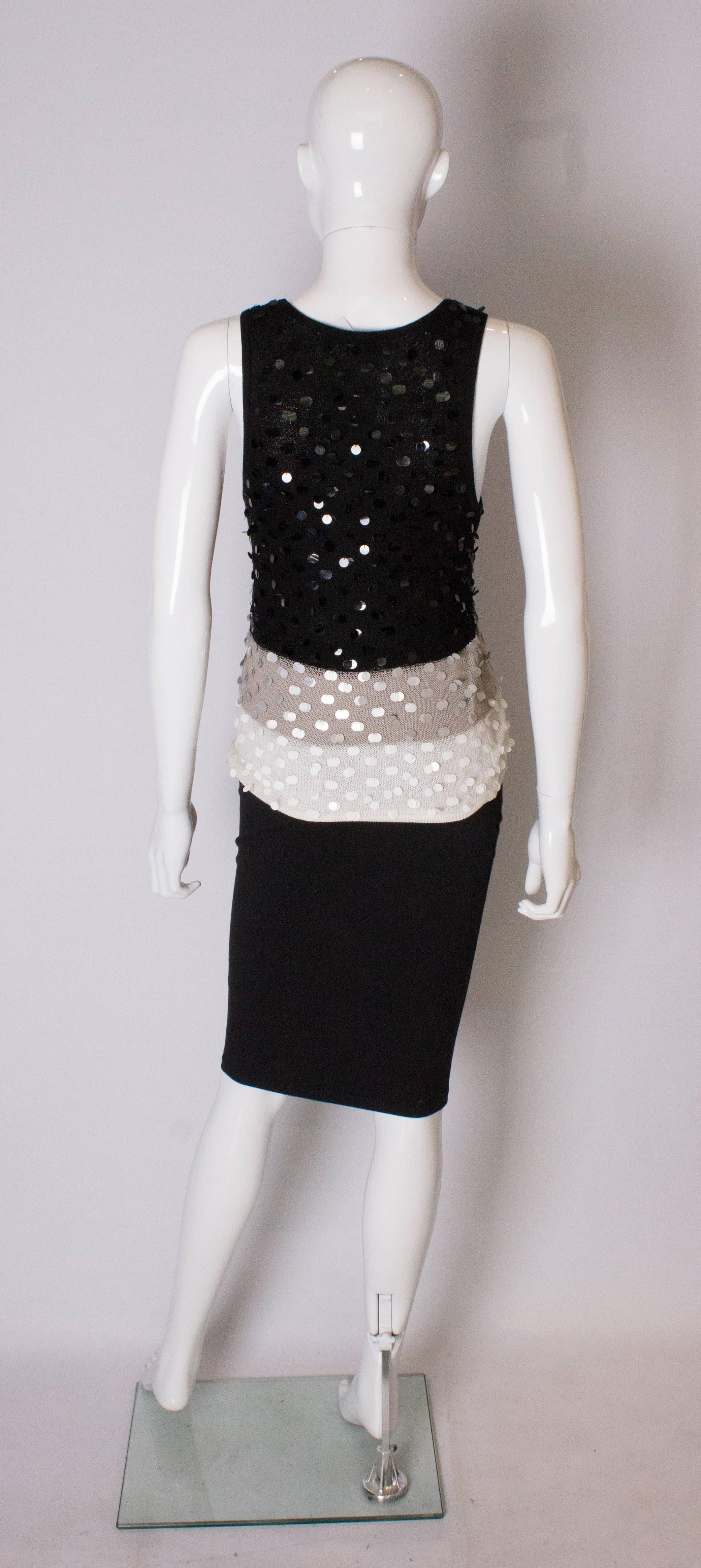 A 1990s Vintage Sonia Rykiel knitted and Beaded Tank Top For Sale 2