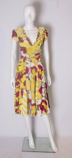 A vintage Celia Birtwell Silk wrap backless summer Dress