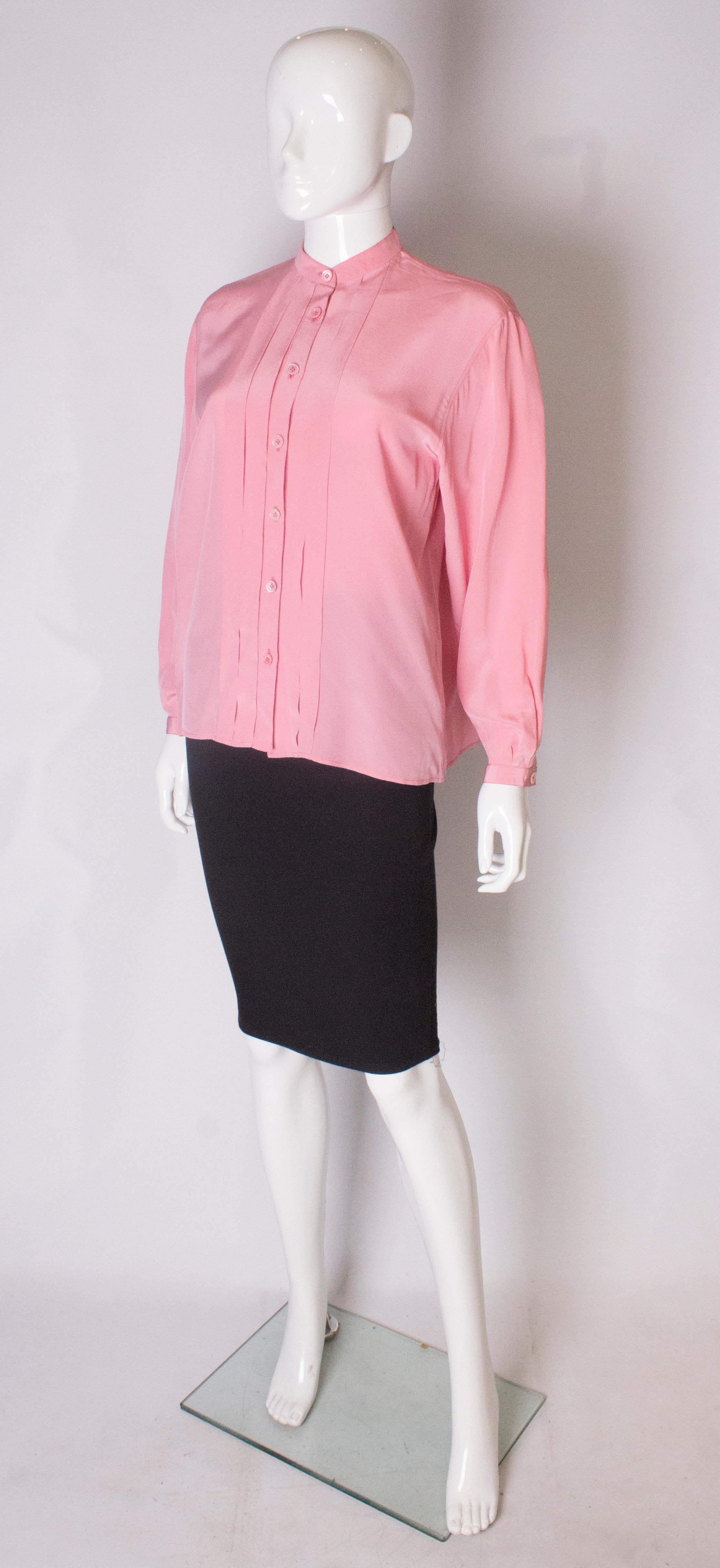 pale pink silk blouse