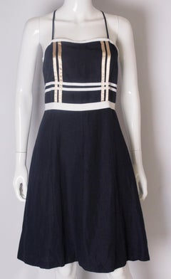 A Vintage navy nautical style cotton day dress by Valentino