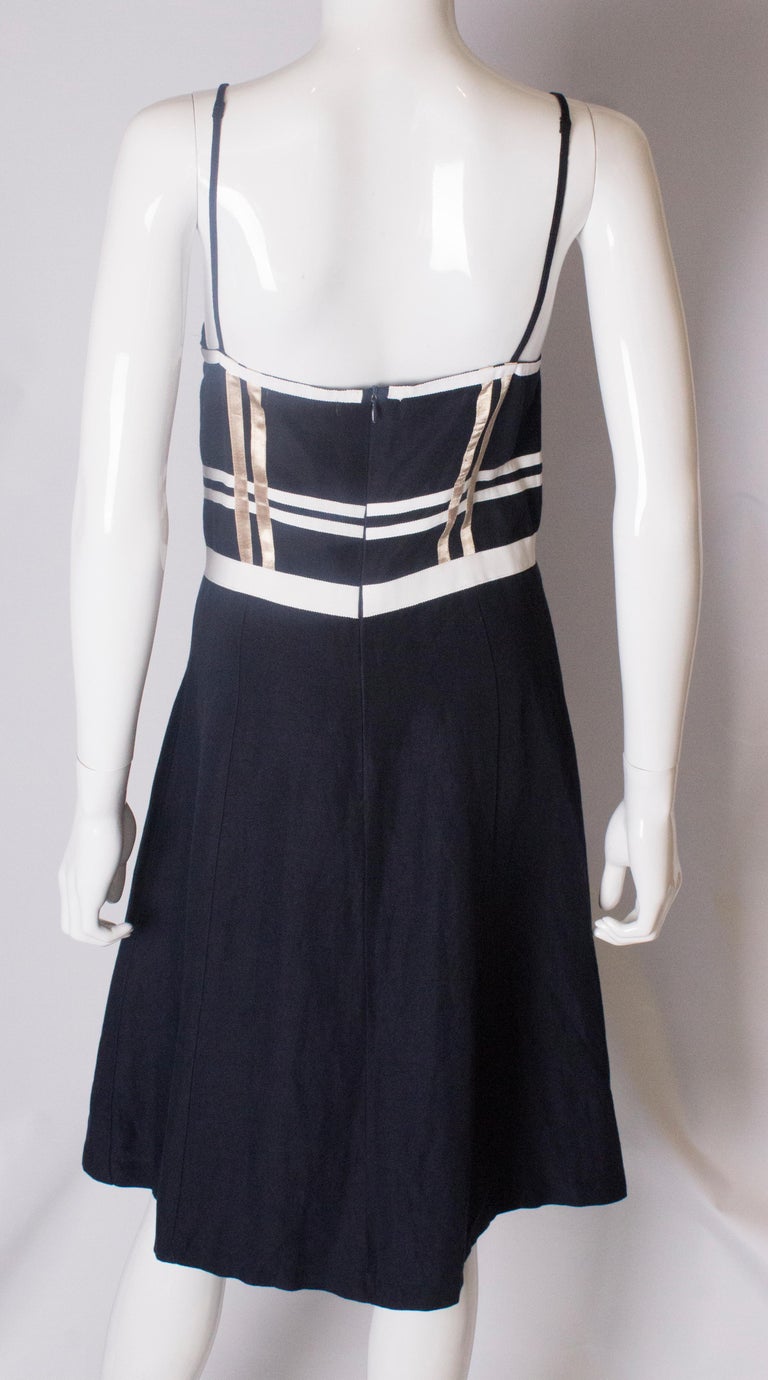 A Vintage navy nautical style cotton day dress by Valentino For Sale at ...