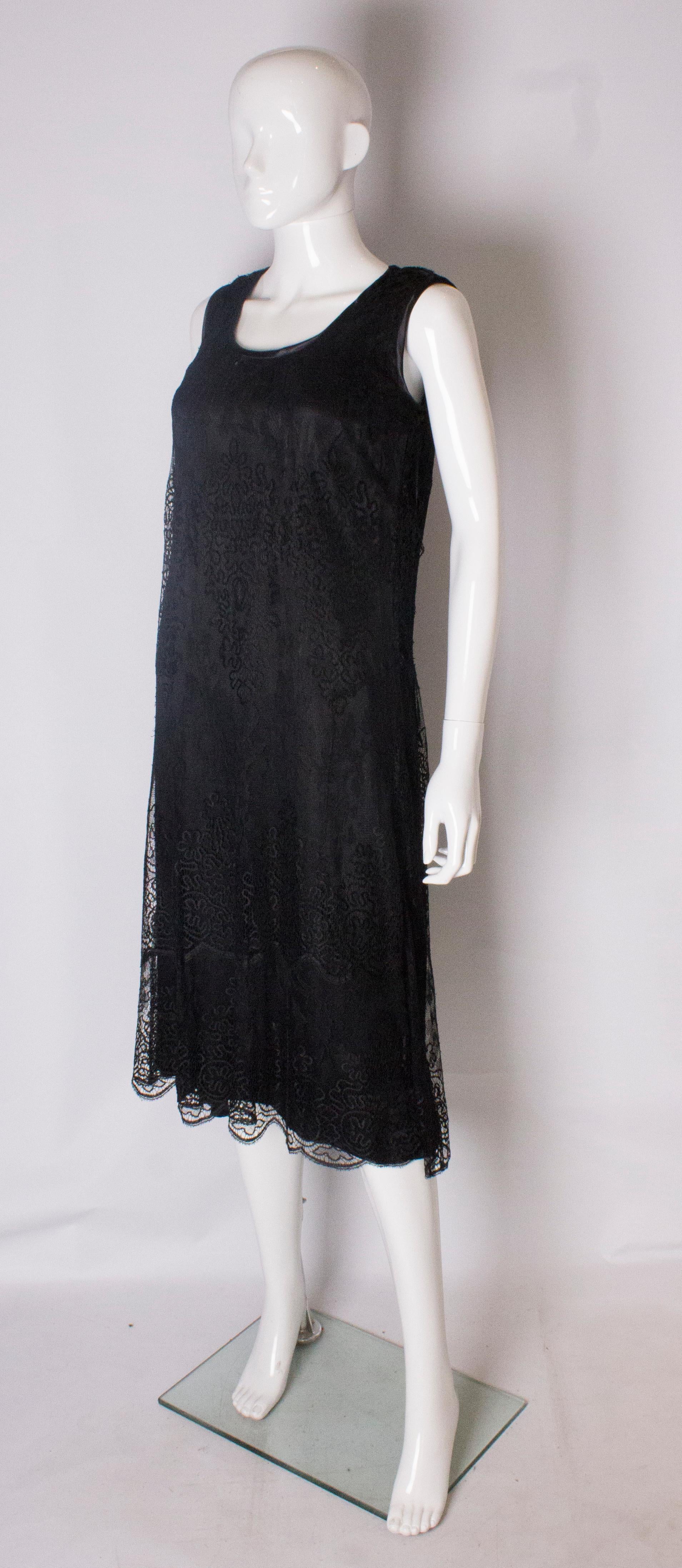 A Vintage 1920s black Lace flapper Dress For Sale at 1stDibs | 1920s ...