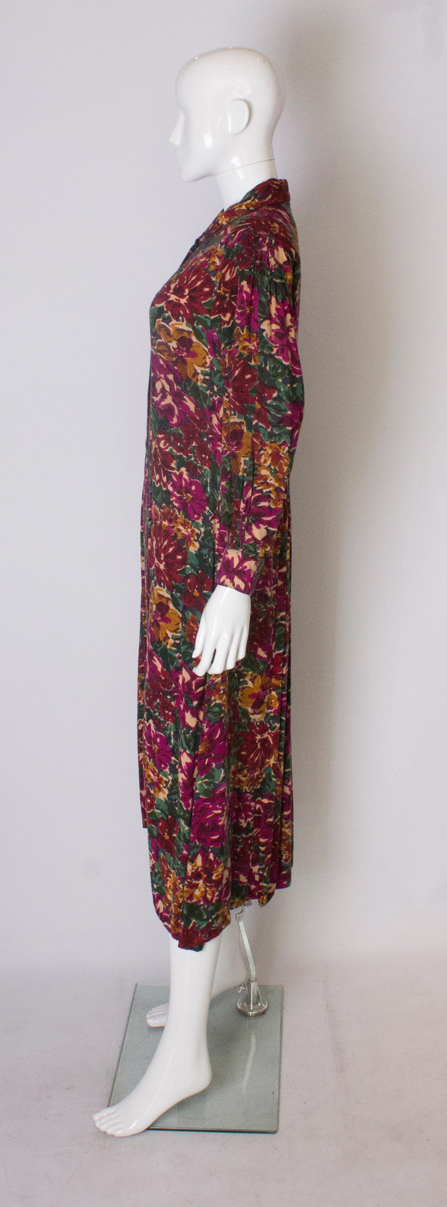 A vintage 1970s floral printed cotton day dress by Monsson In Good Condition In London, GB