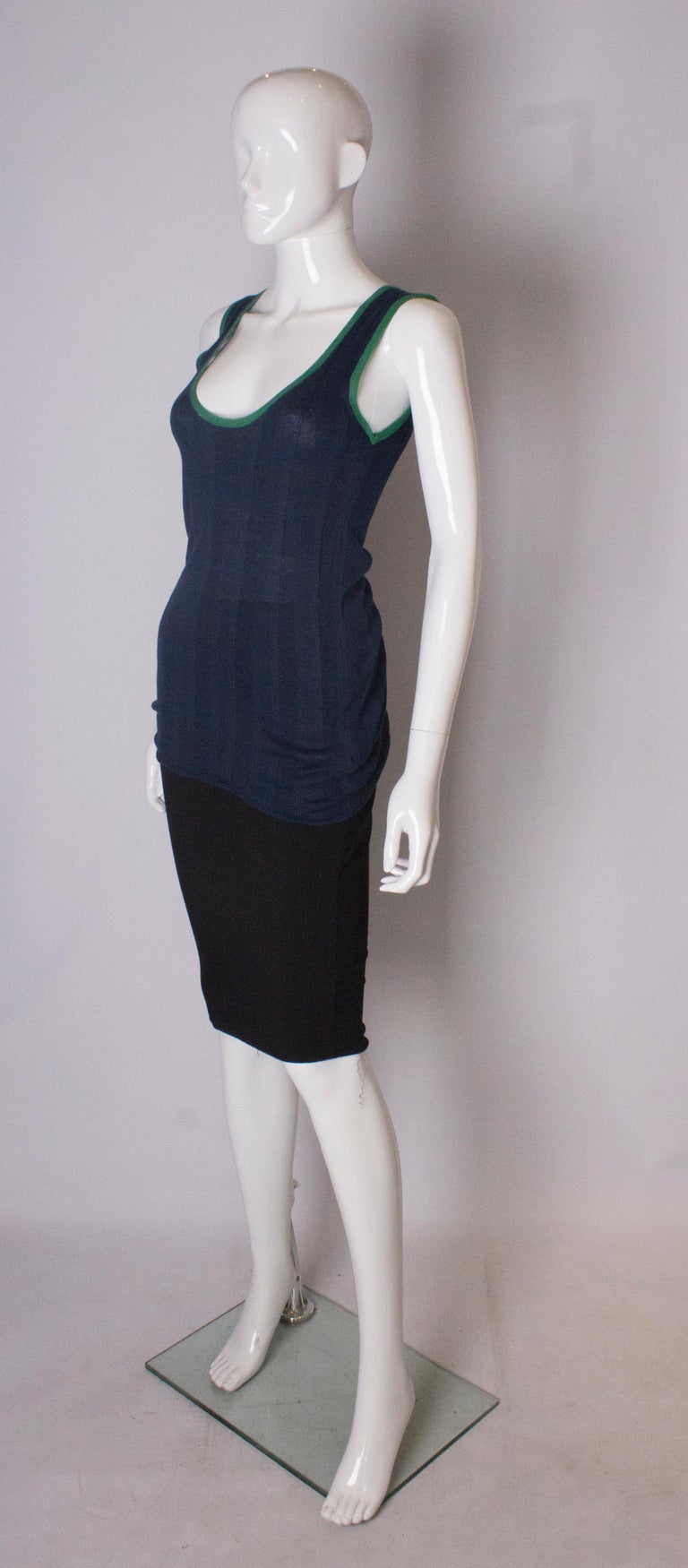 A vintage 2000 navy Silk Mix tank top/vest by Yves Saint Laurent For ...