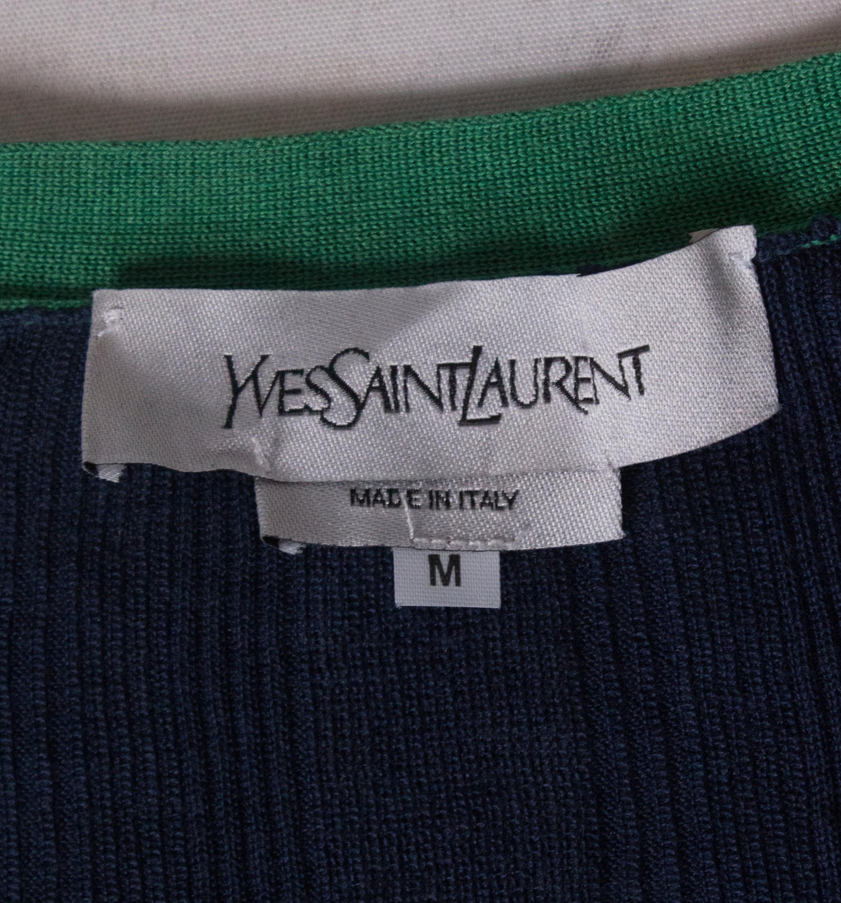 A Vintage 2000 navy Silk Mix Cardigan by Yves Saint Laurent 4