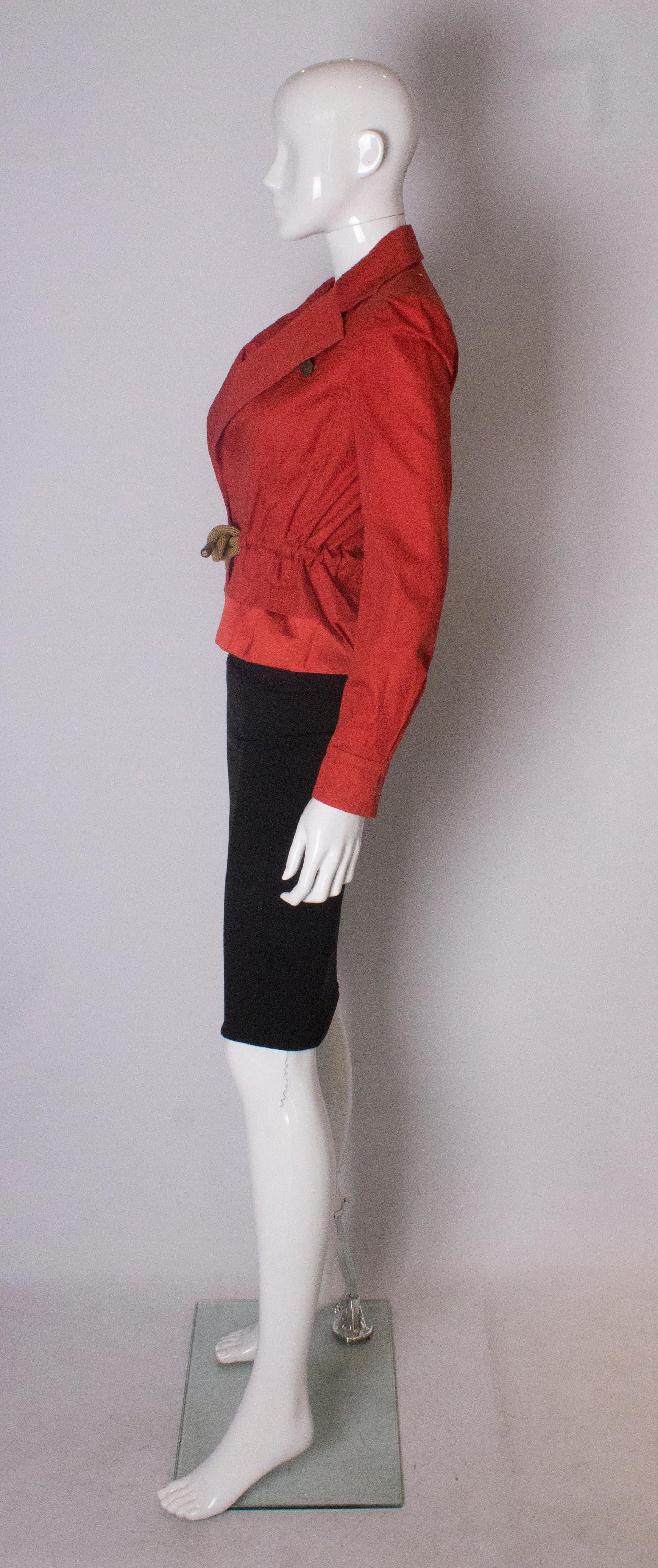 Women's A Vintage 2000 red belted jacket by Yves Saint Laurent 