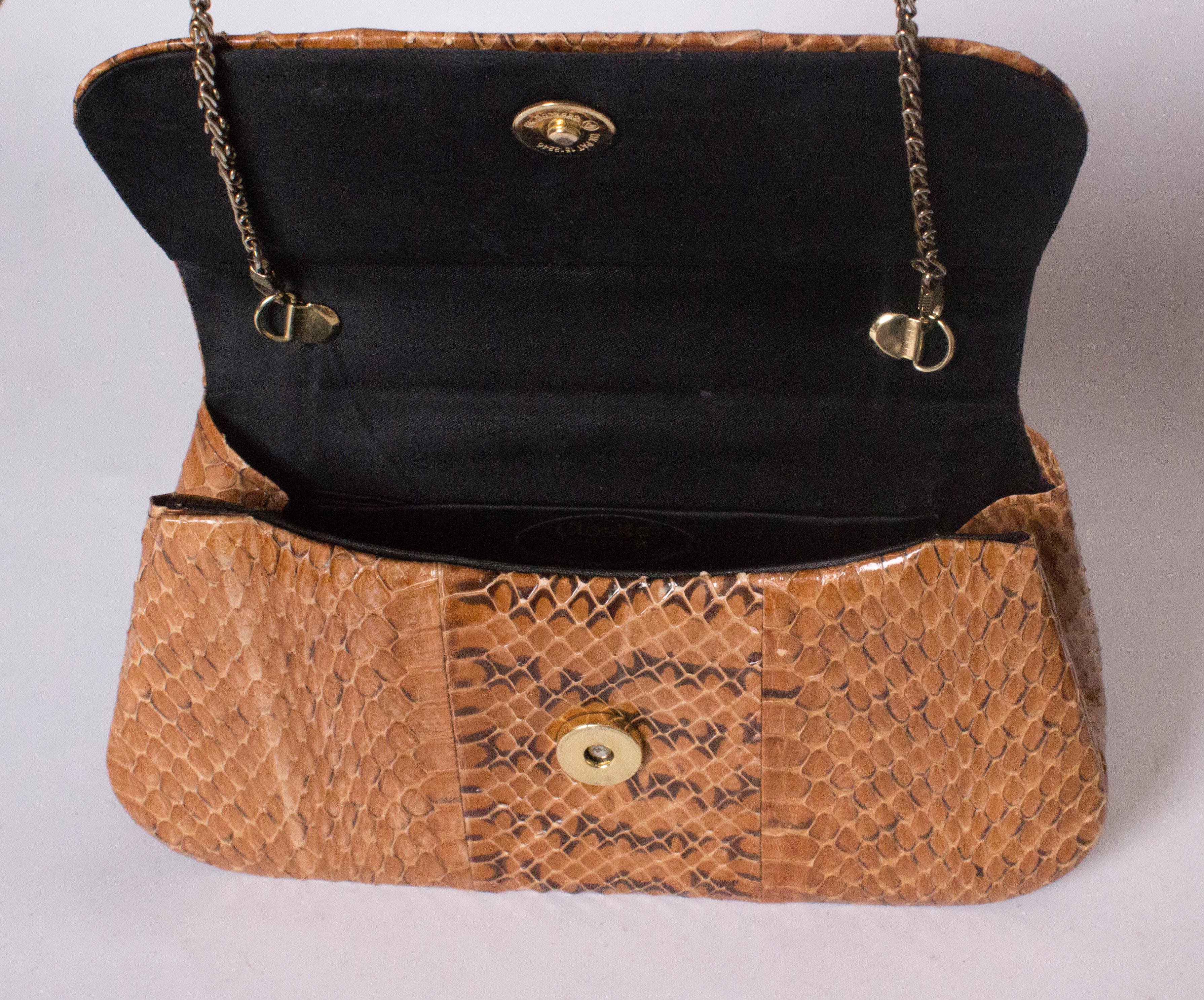A Vintage 1960s Brown Snakeskin Bag 1