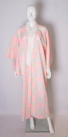 Vintage Pink, Blue and Green Kimono