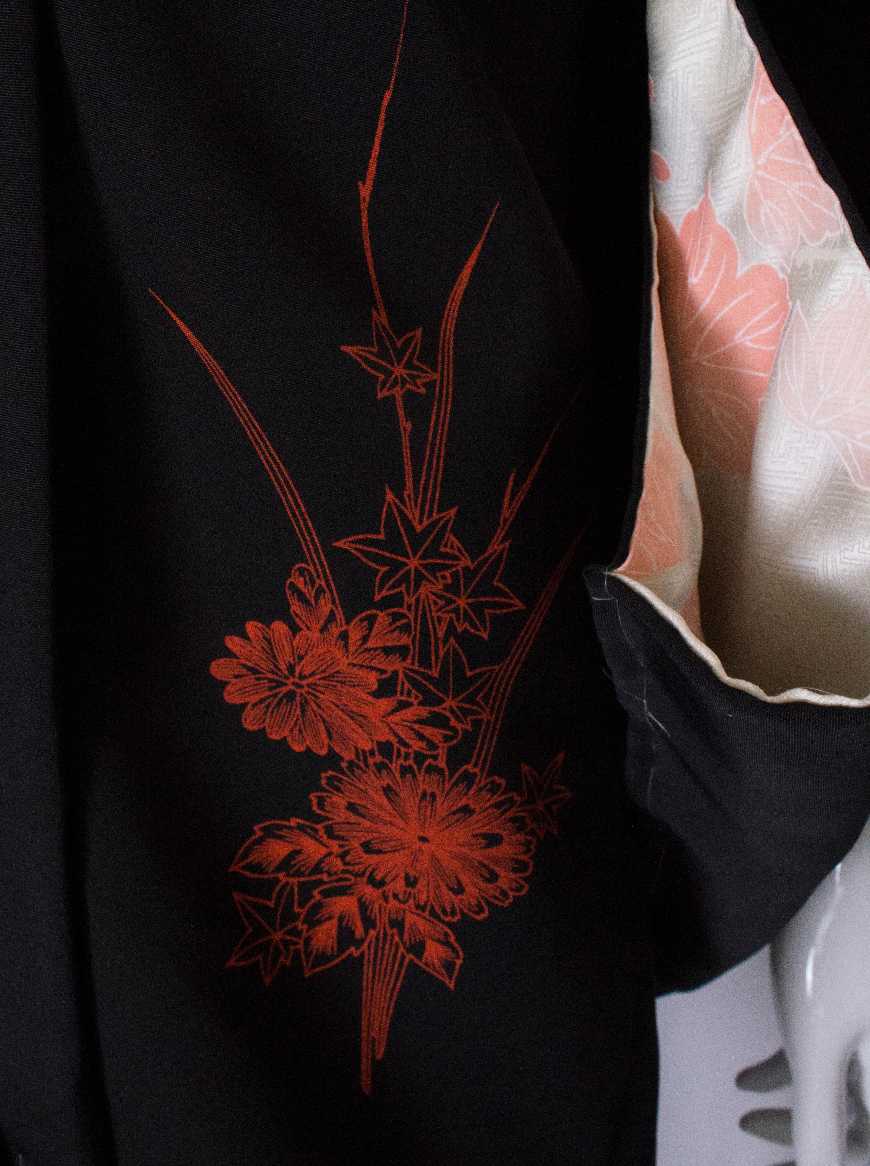 Black Kimono with Embroidery 3