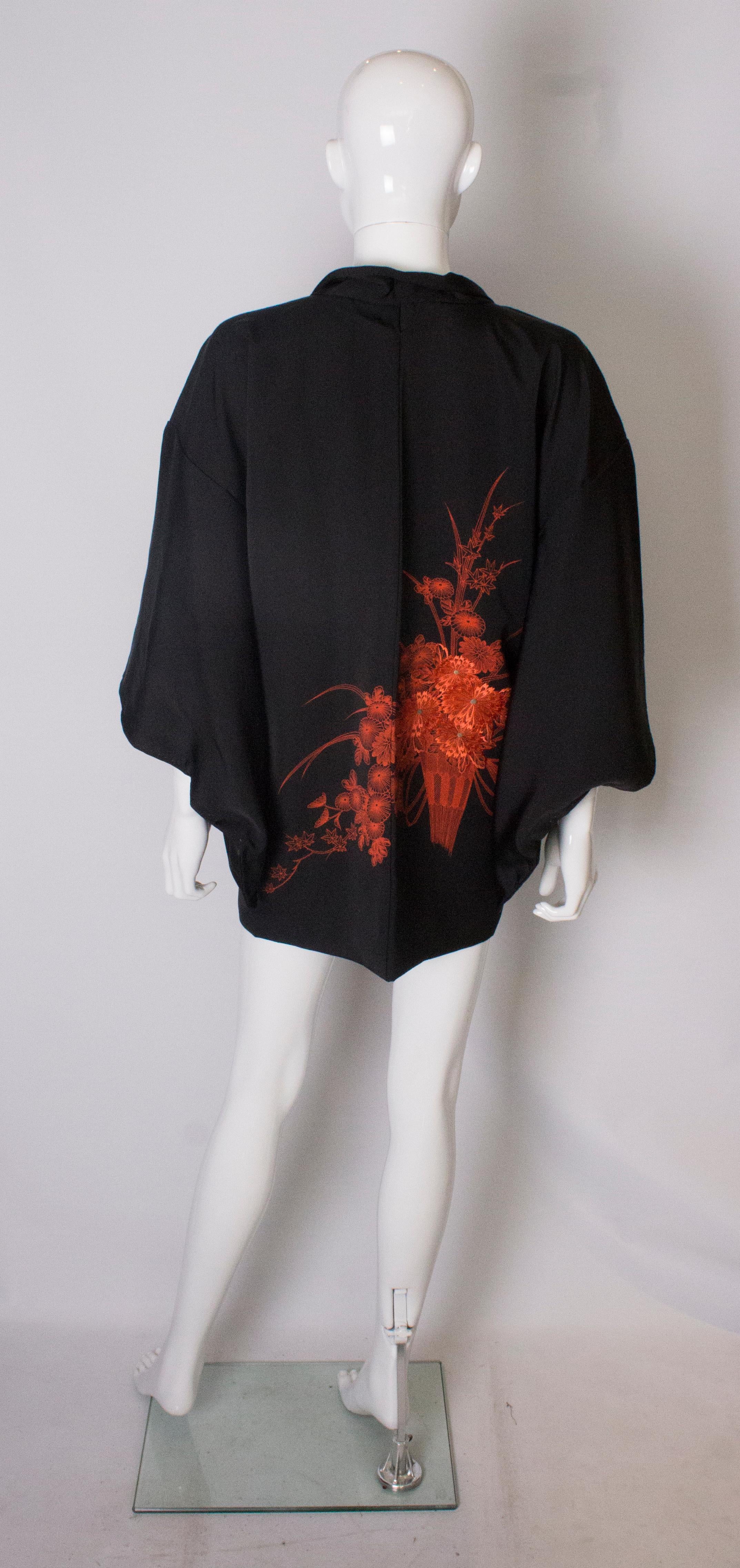 Black Kimono with Embroidery 2
