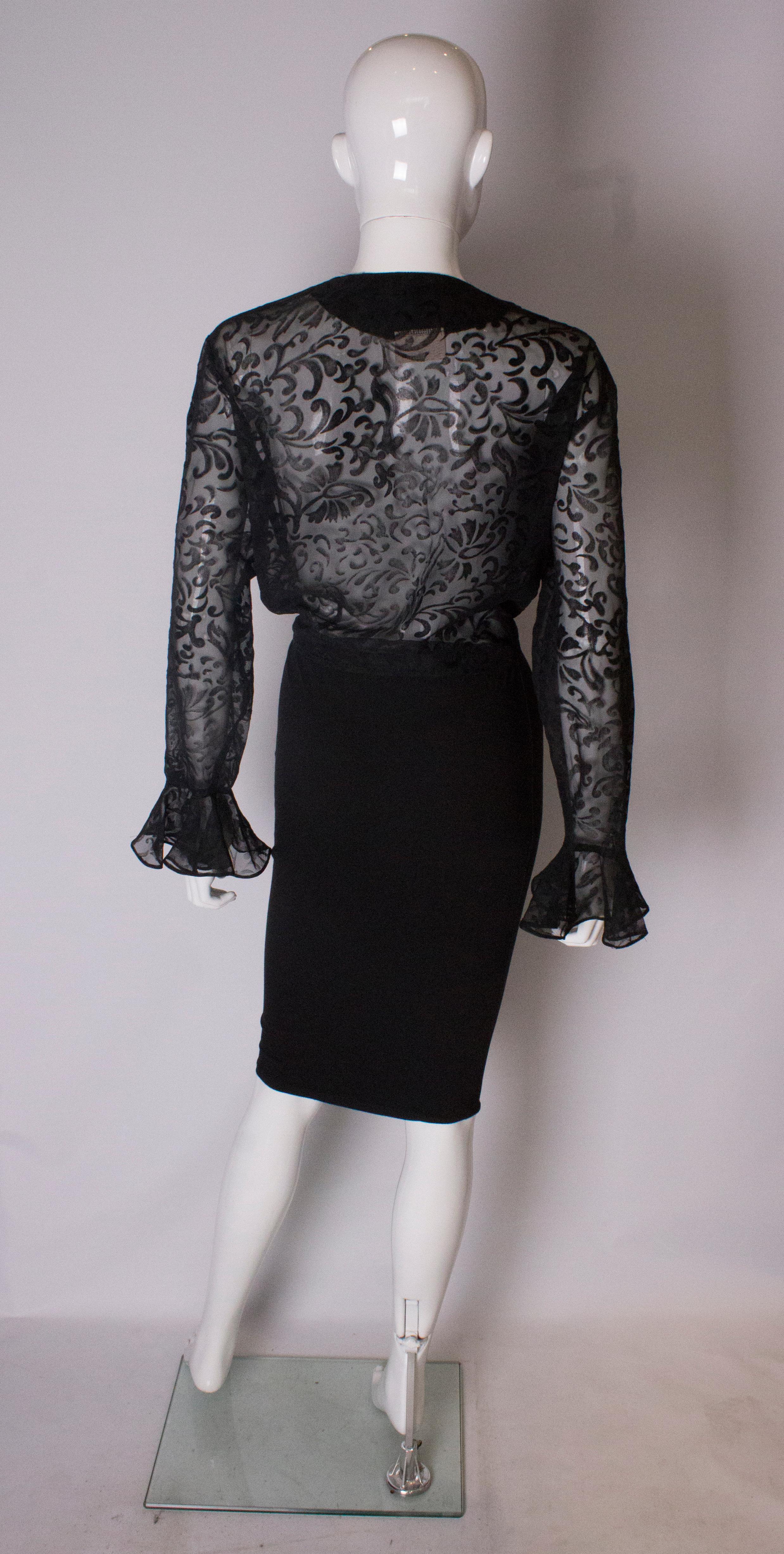 Vintage Black Evening Top For Sale 1