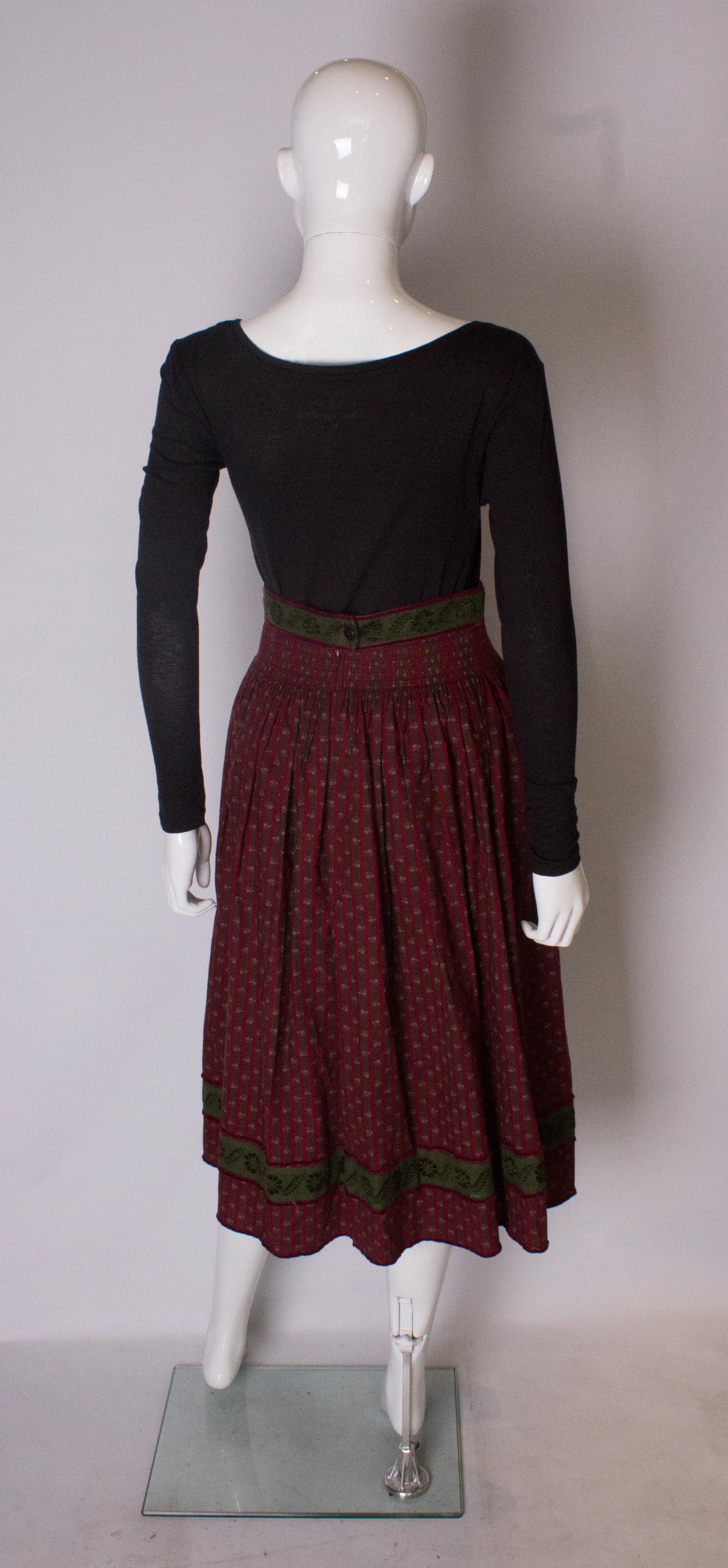 Women's Vintage Burgundy Skirt For Sale
