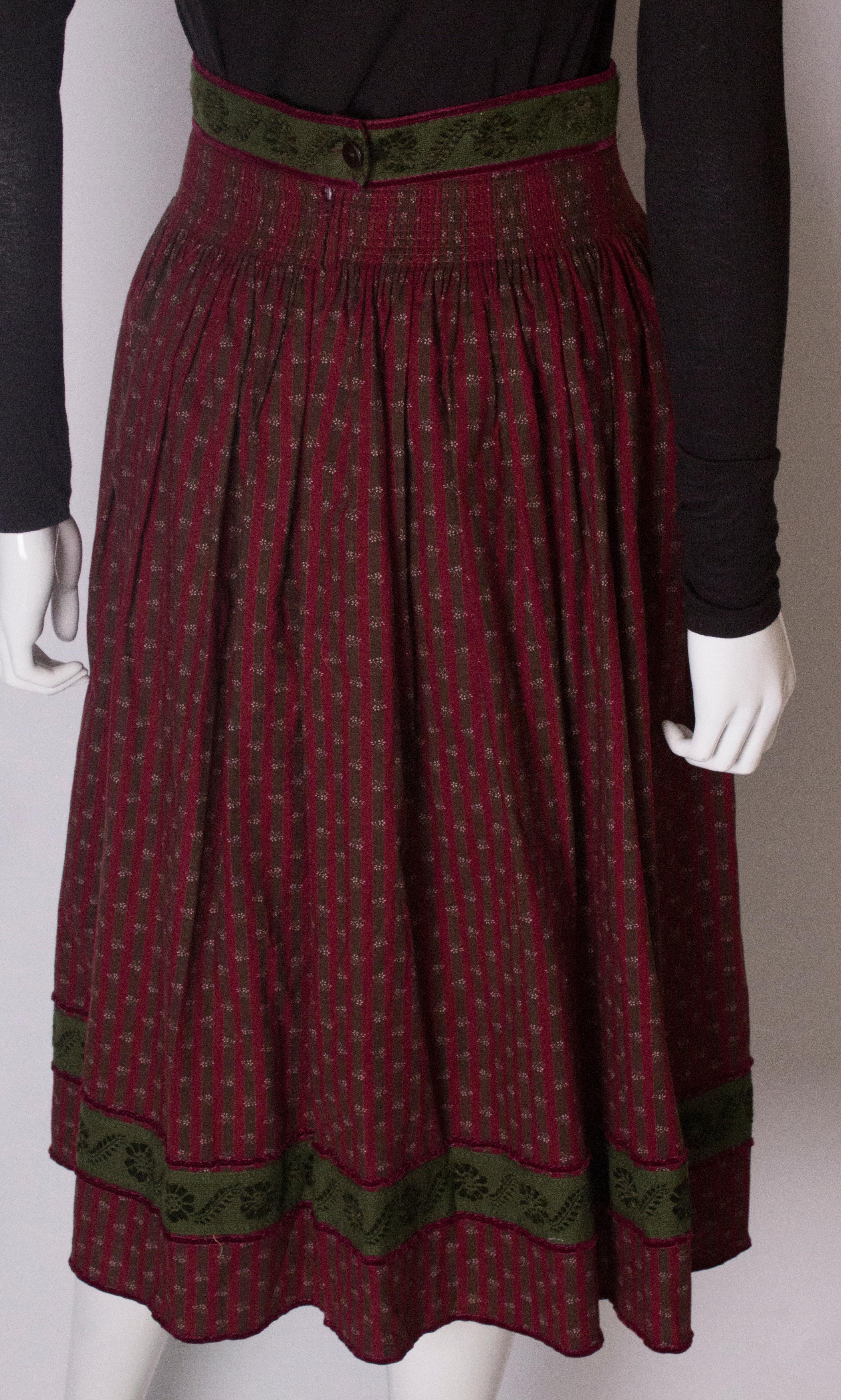 Vintage Burgundy Skirt For Sale 1