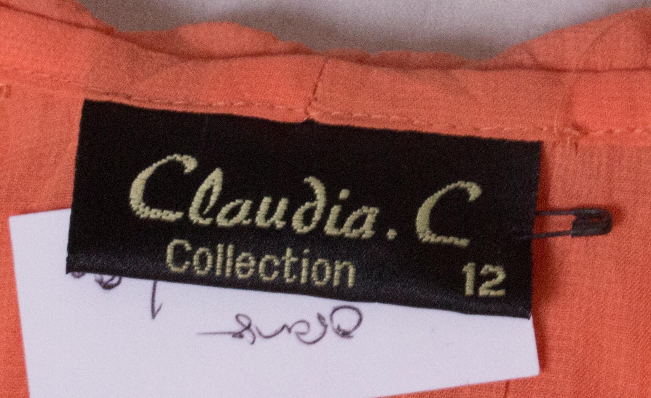 Orange Vintage Claudia C Collection Blouse
