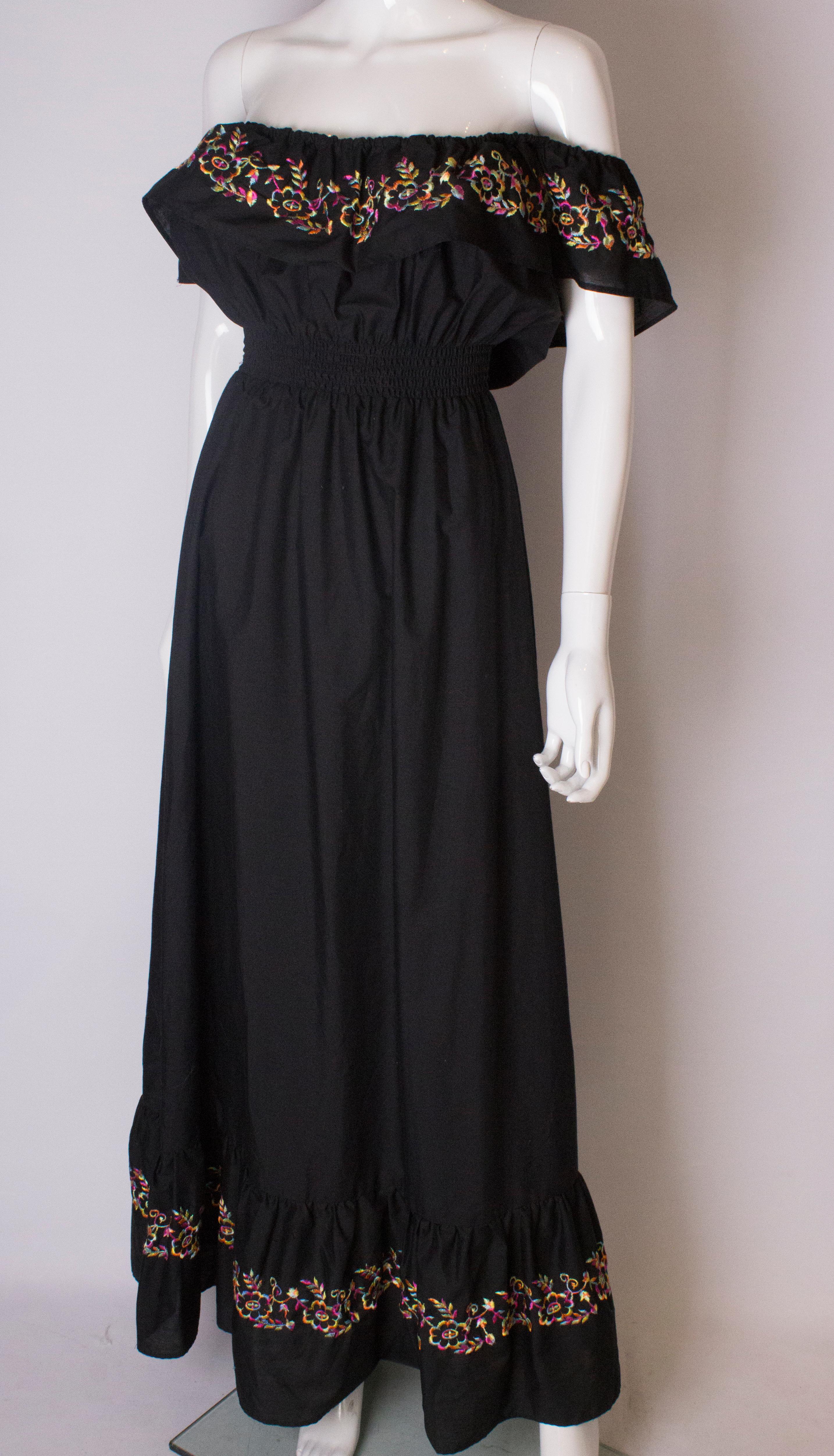 Black Vintage 1970s Jinty Summer Dress For Sale