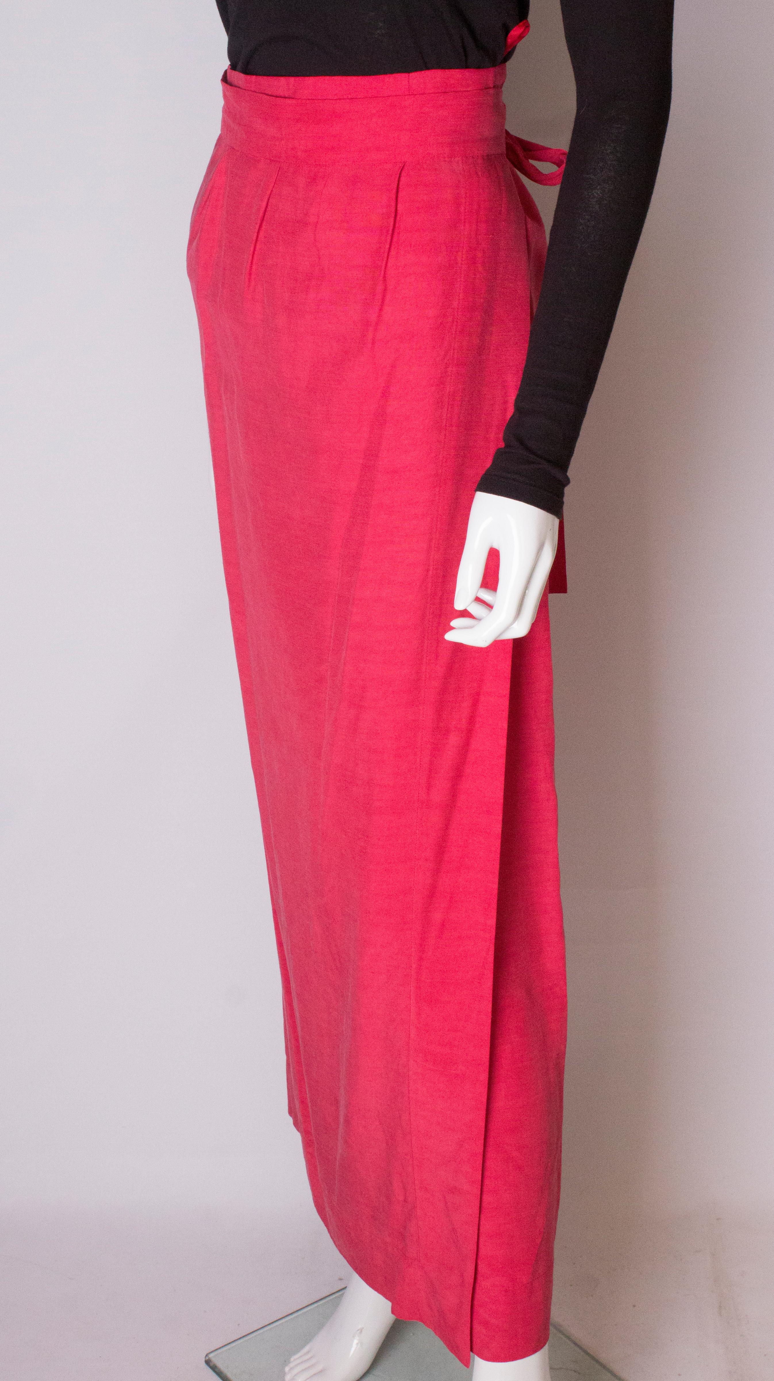 Women's Vintage Yves Saint Laurent Rive Gauche Raspberry Pink Skirt For Sale